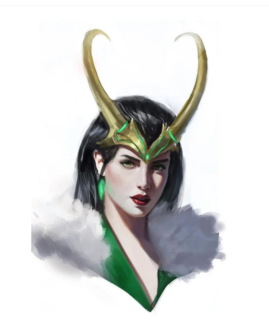 Aaron Bartling Original Art Lady Loki 9x12" Illustration