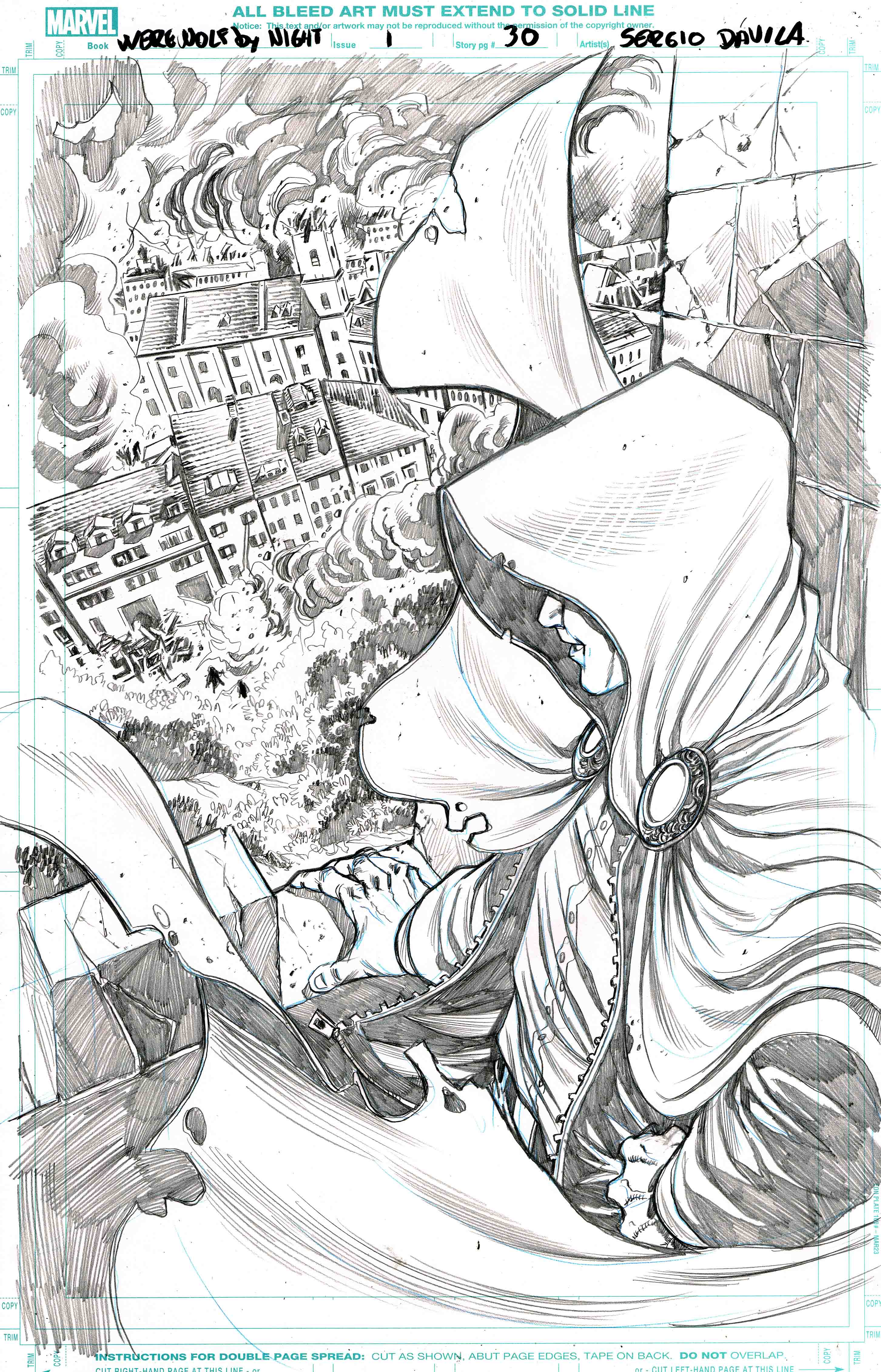 Sergio Davila Original Art Werewolf by Night: Red Band #1 Page 30