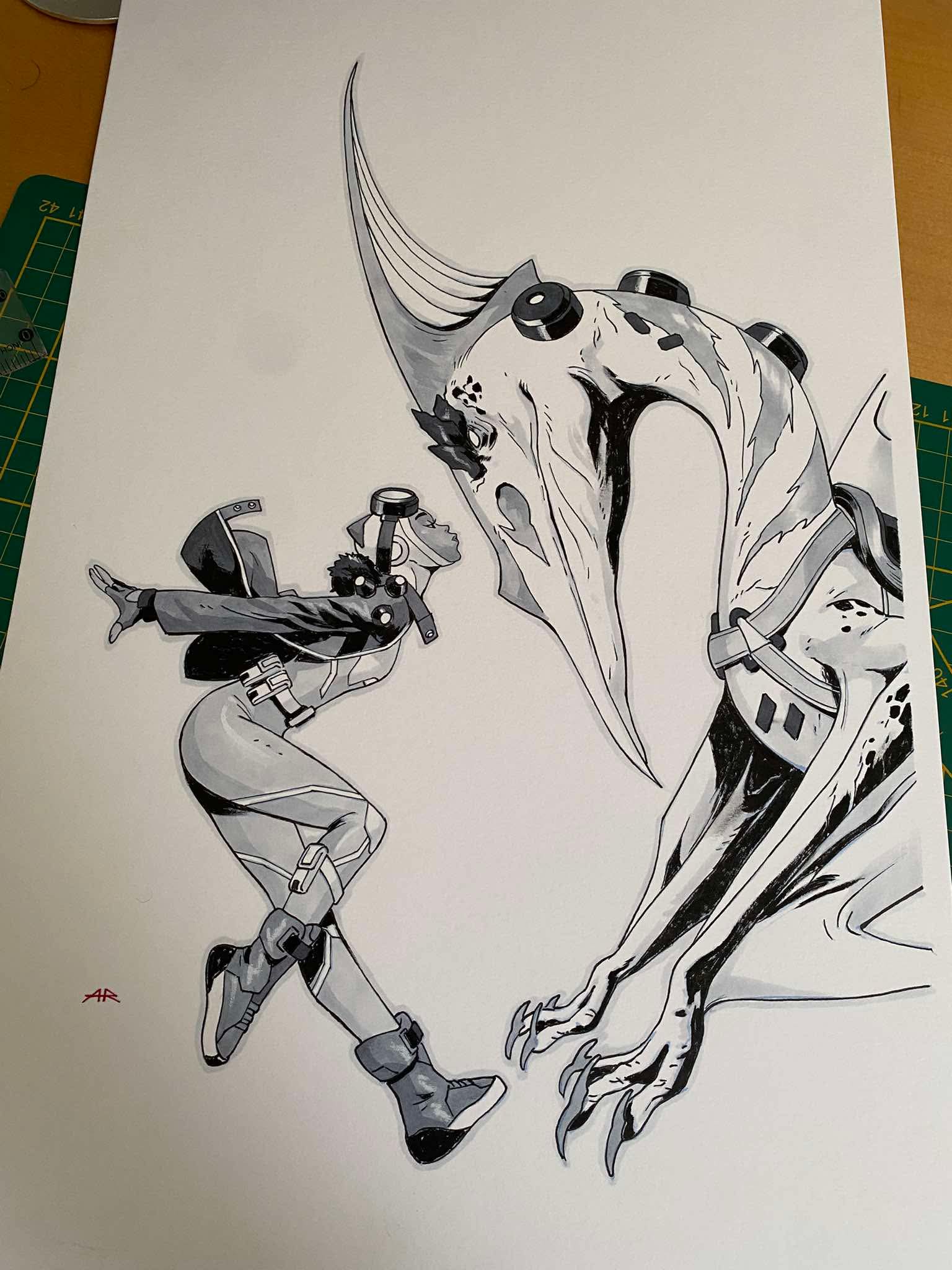 Anand Ramcheron Original Art Moon Girl & Devil Dinosaur 10th Anniversary Special #1 Cover - Image 3