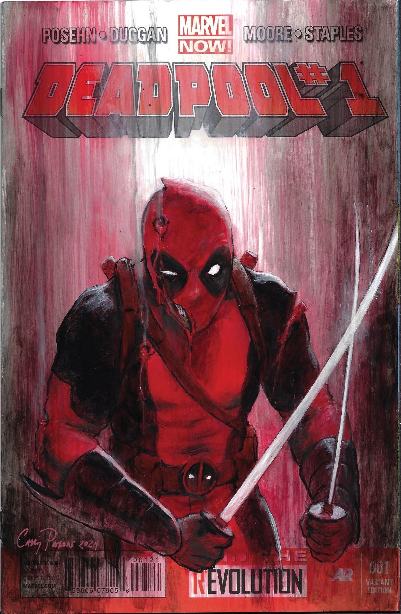 Casey Parsons Original Art Deadpool Blank Cover
