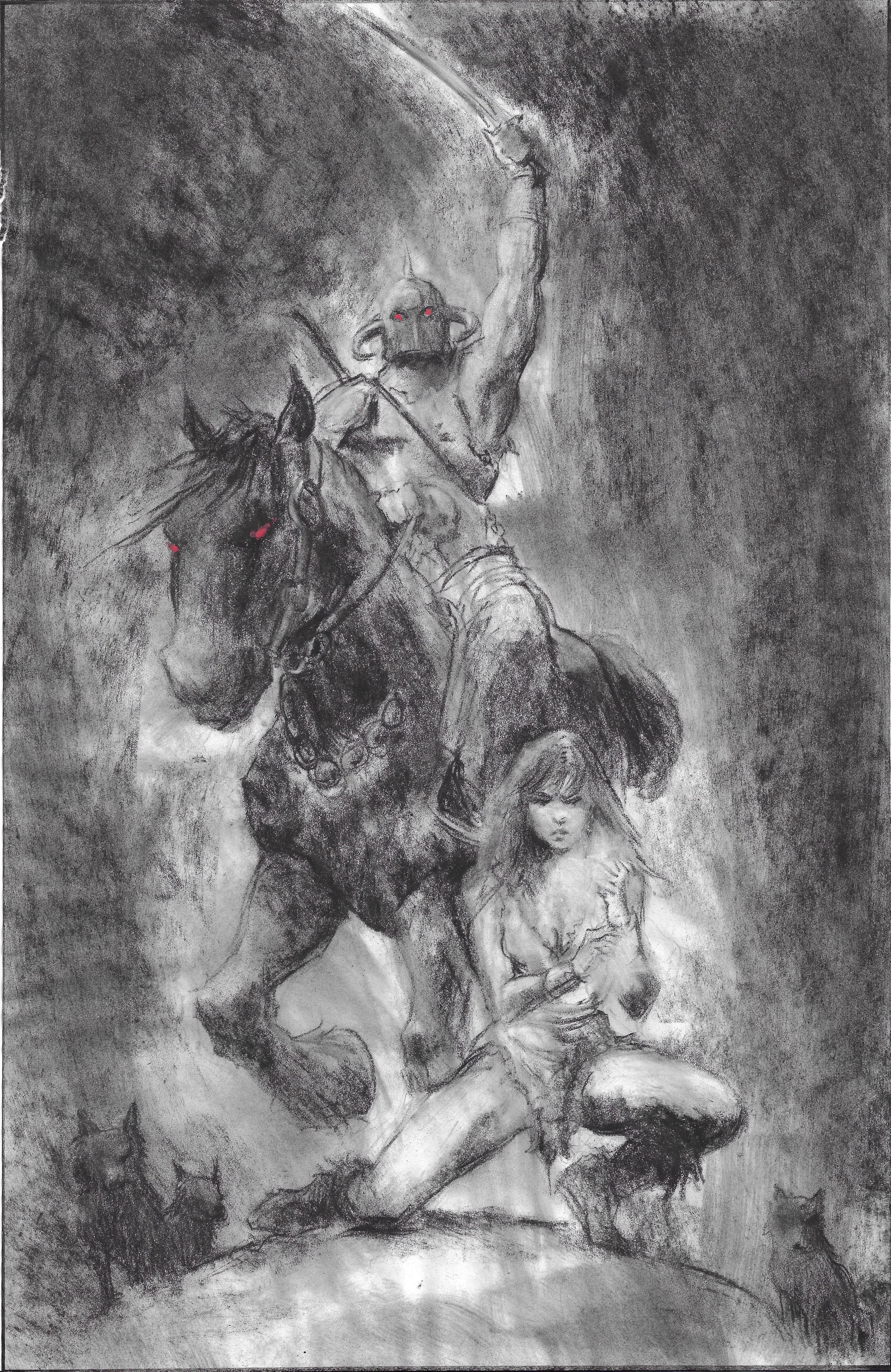Casey Parsons Original Art Death Dealer #1 Cover Concept 2