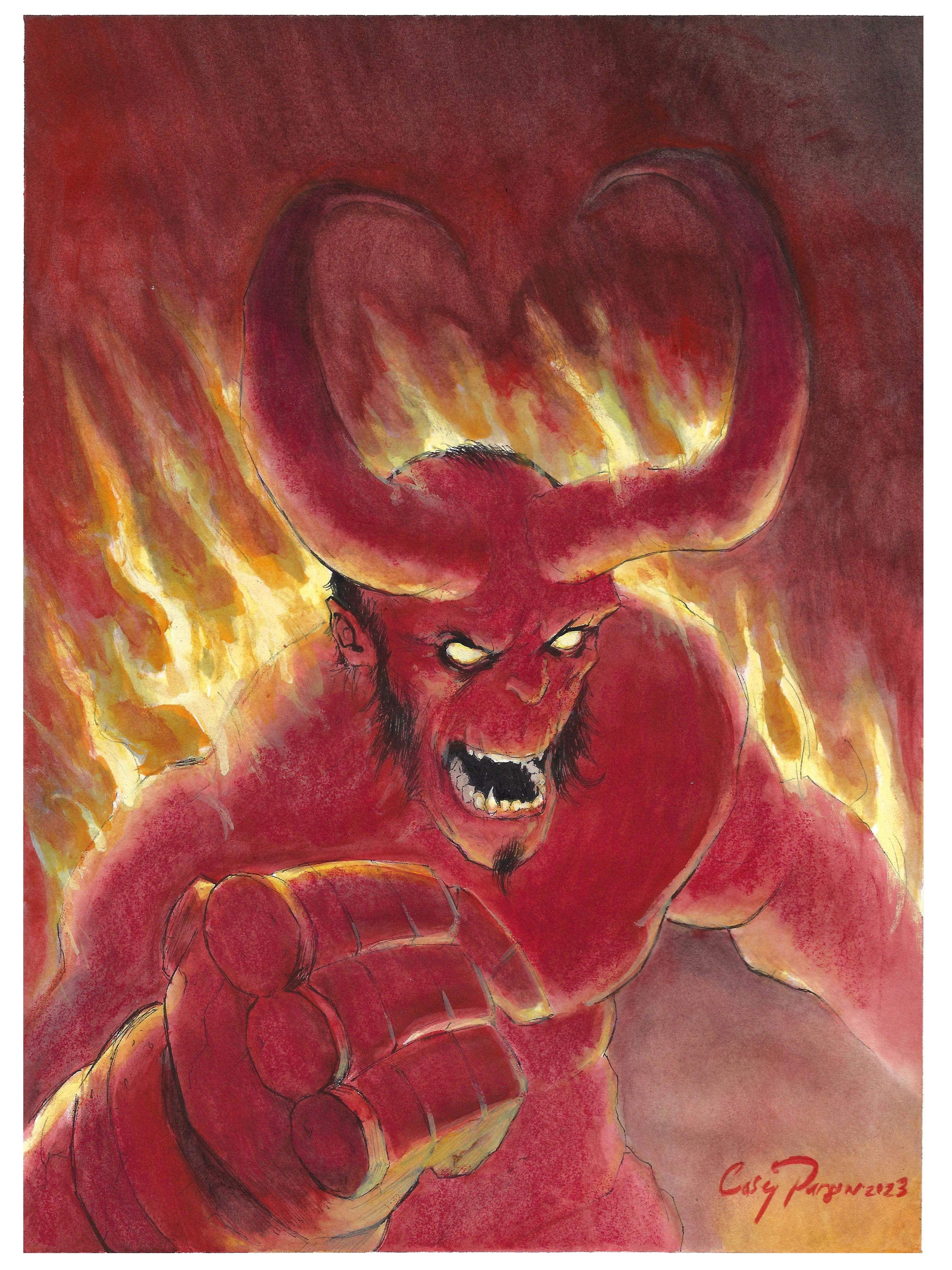 Casey Parsons Original Art Hellboy Illustration