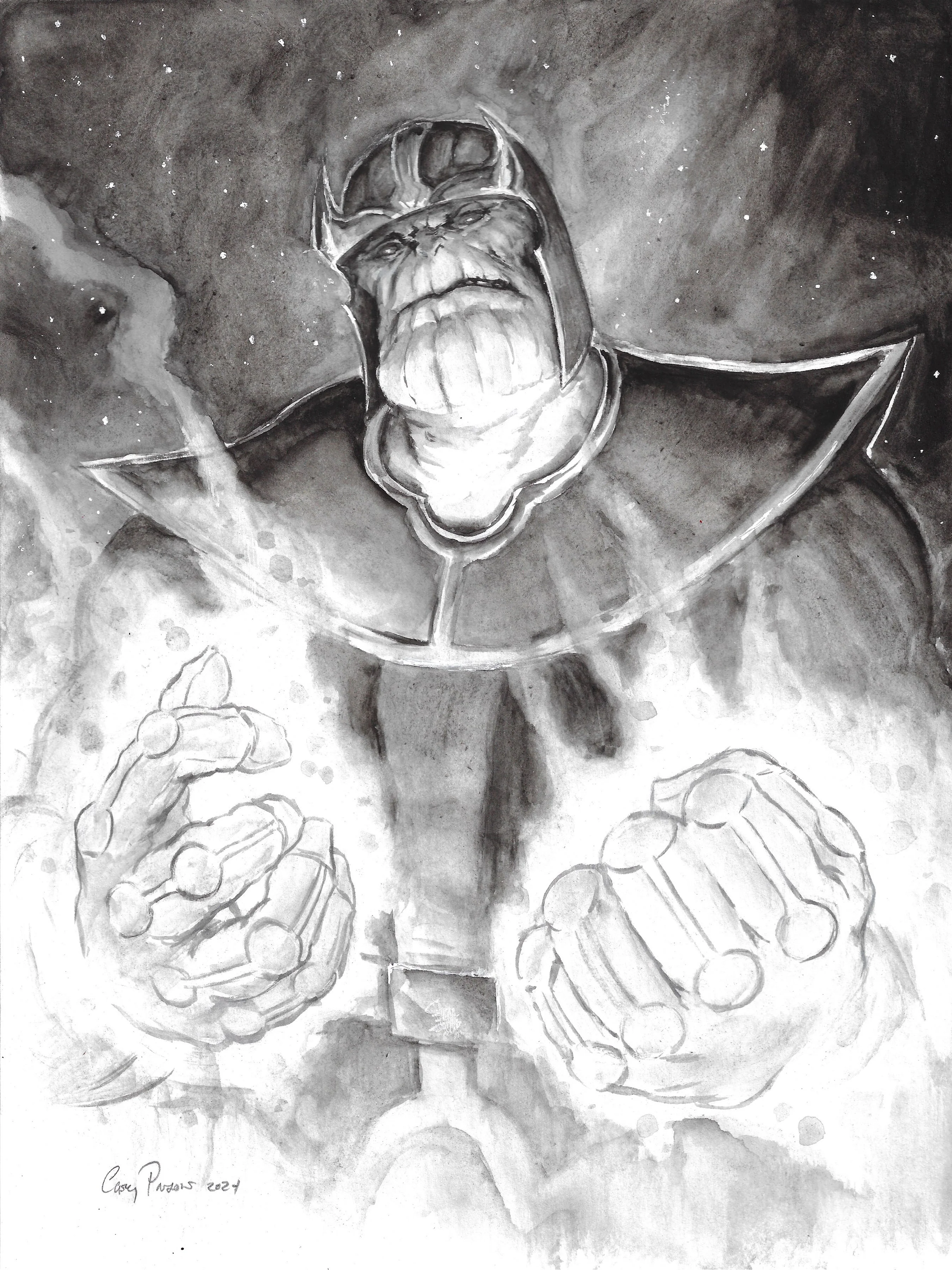 Casey Parsons Original Art Thanos Marvel Platinum Study