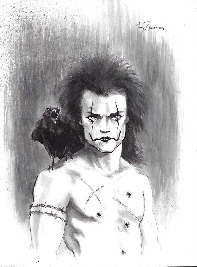 Casey Parsons Original Art The Crow, in Memory of Brandon Lee Tribute