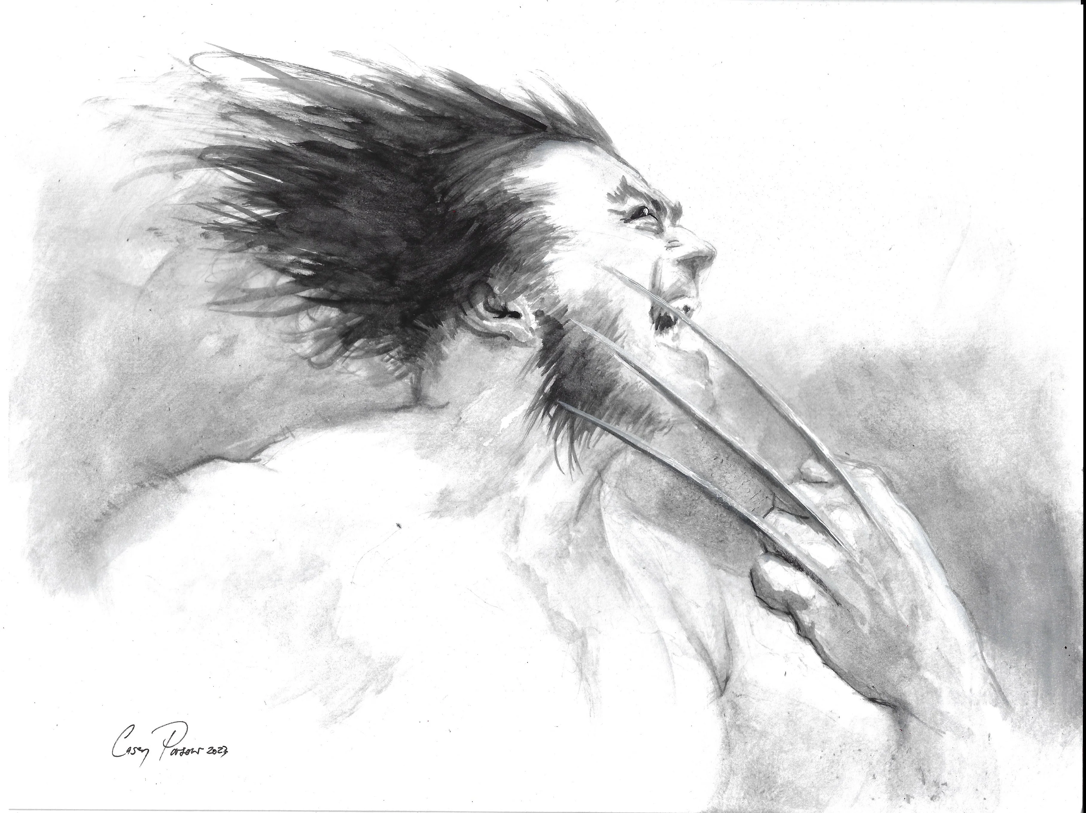 Casey Parsons Original Art Wolverine Illustration