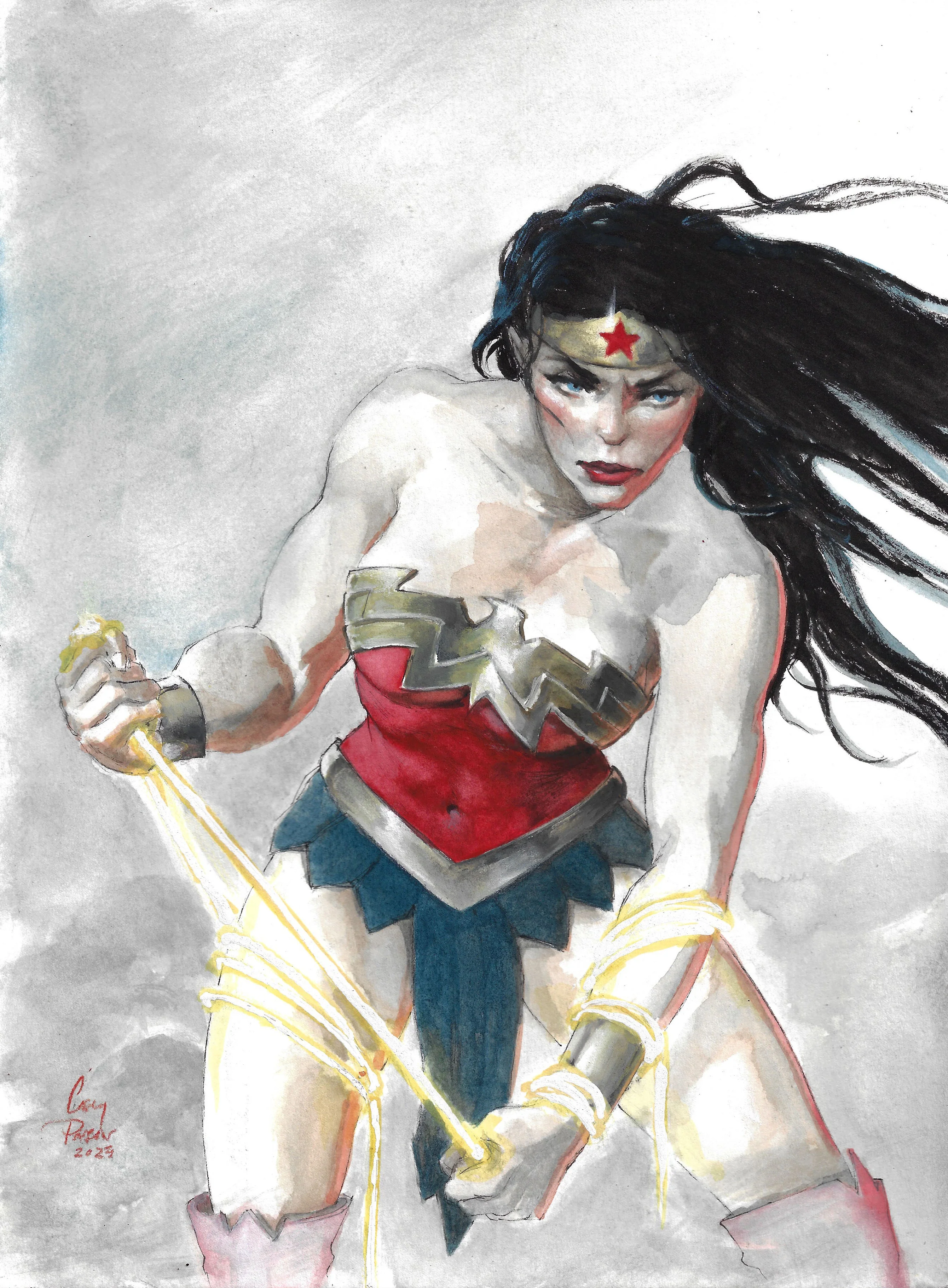 Casey Parsons Original Art Wonder Woman Illustration