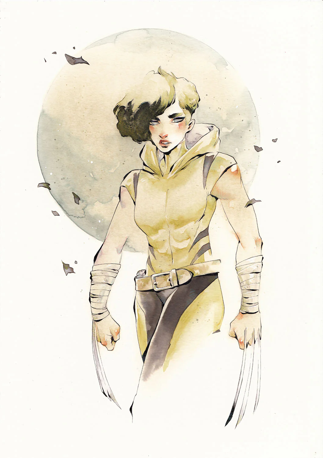 Chuma Hill Original Art A4 Gwen Stacy Wolverine Illustration