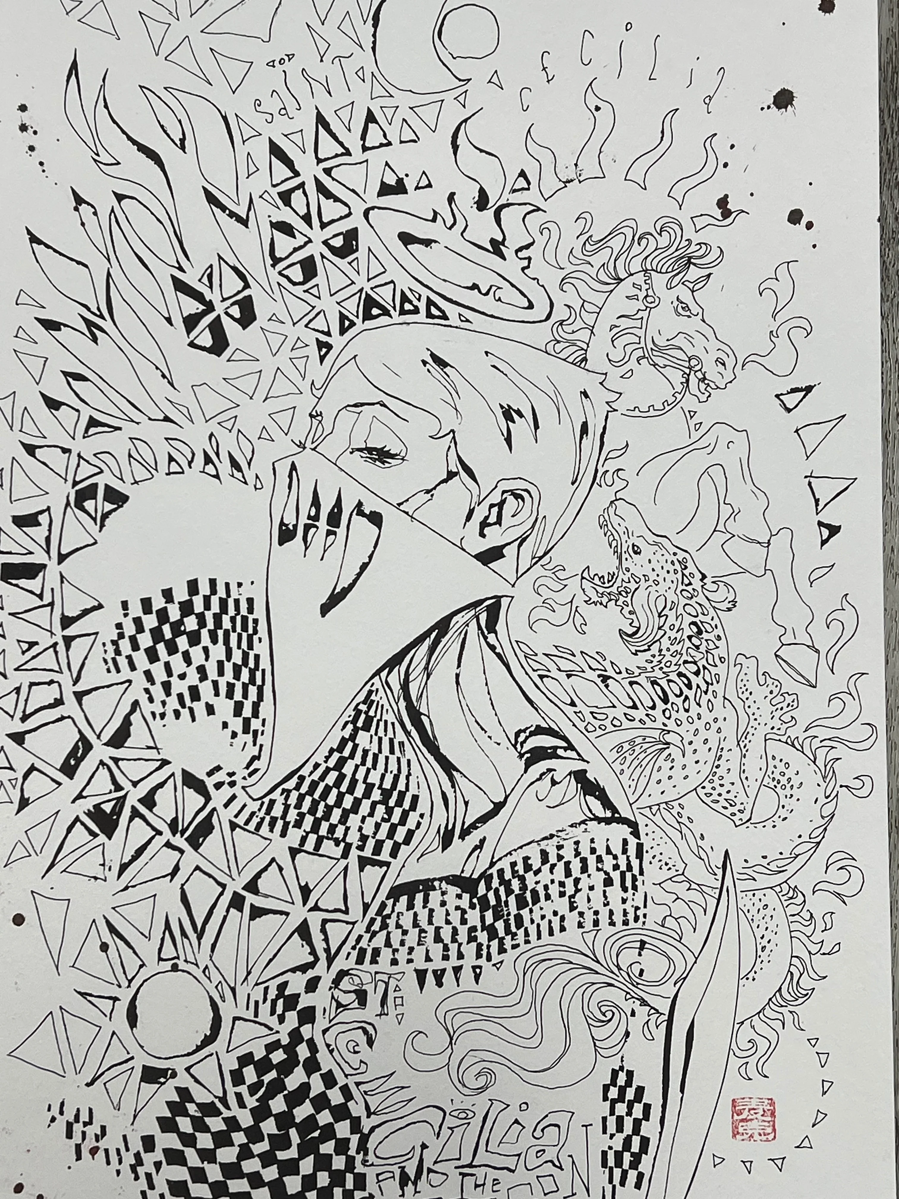 David Mack Original Art Fall of the House of Slaughter #1 Ink Published Cover - Image 2