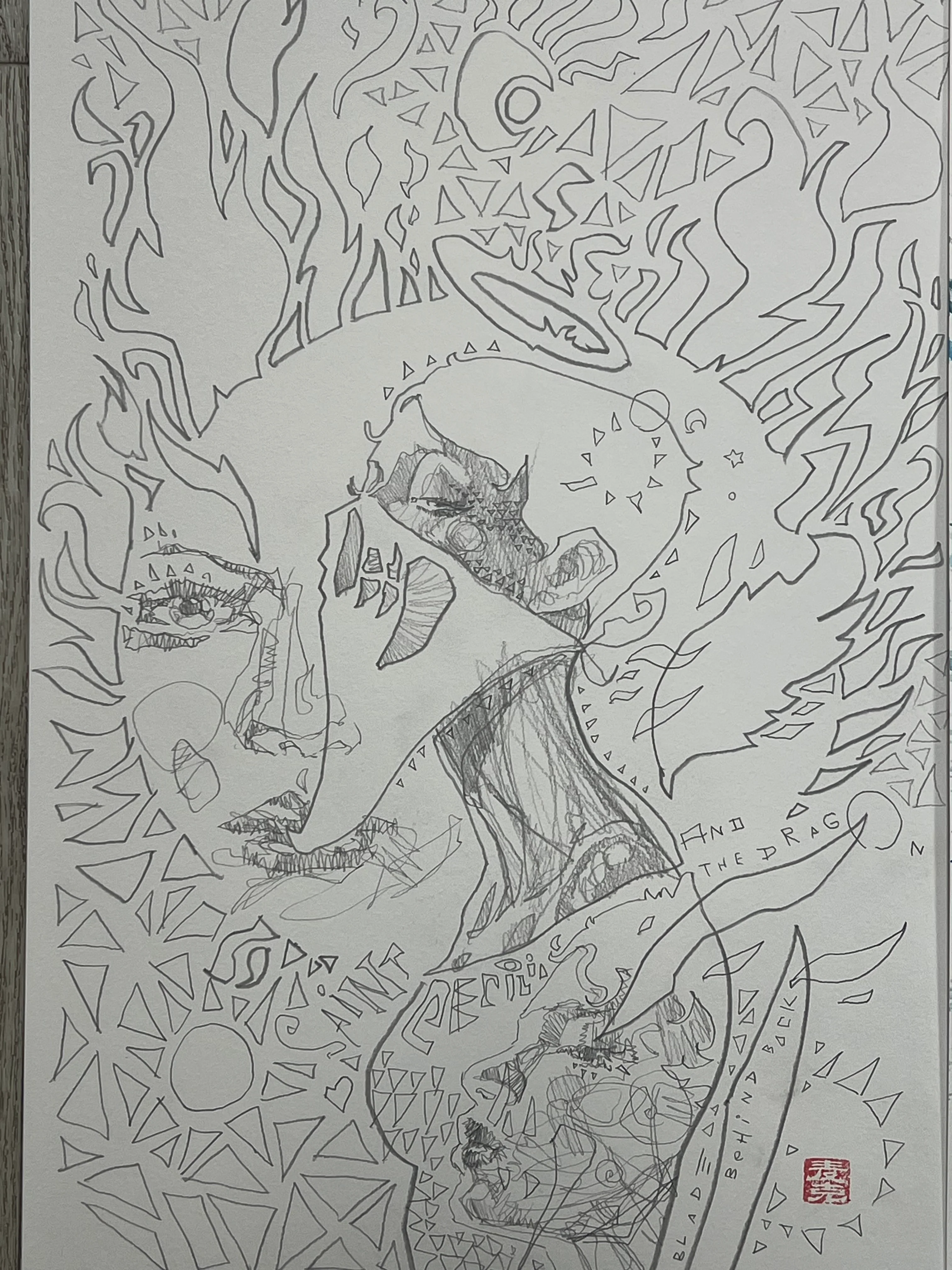 David Mack Original Art Fall of the House of Slaughter #1 Pencil Prelim