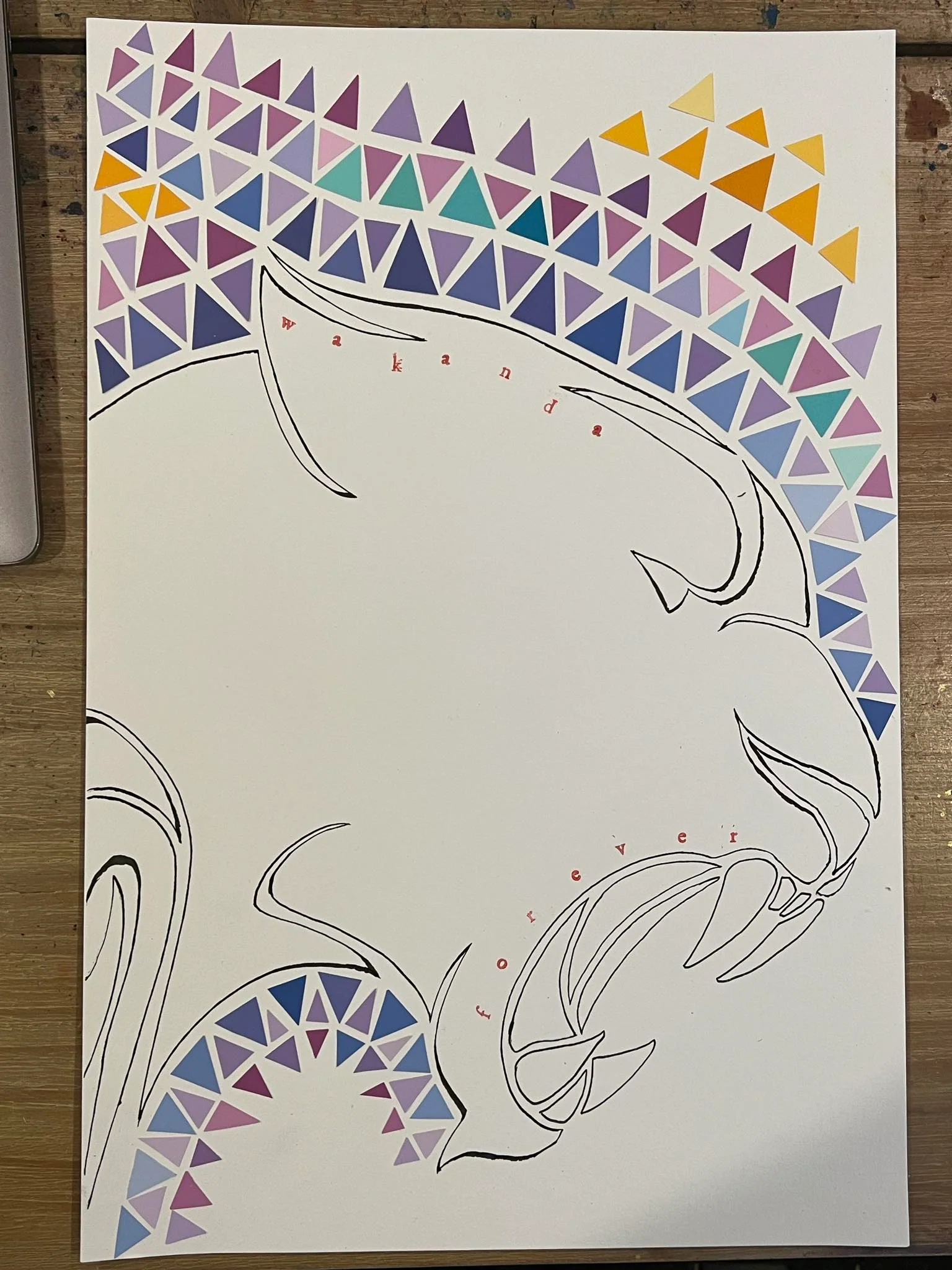 David Mack Original Art Marvel Knights: The World to Come #1 Black Panther and Storm Cover (includes 2 pieces of original art - see more photos) - Image 3