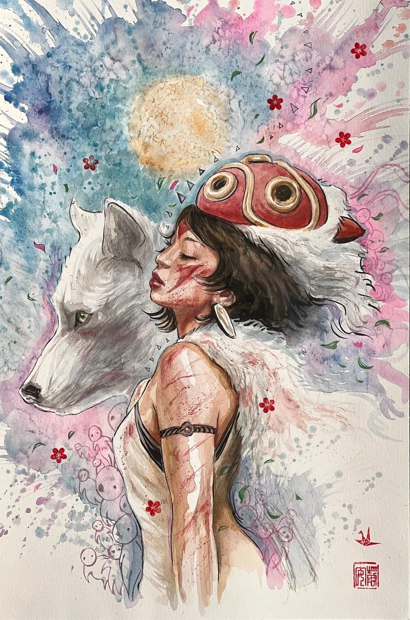 David Mack Original Art Studio Ghibli Collection: Princess Mononoke Illustration