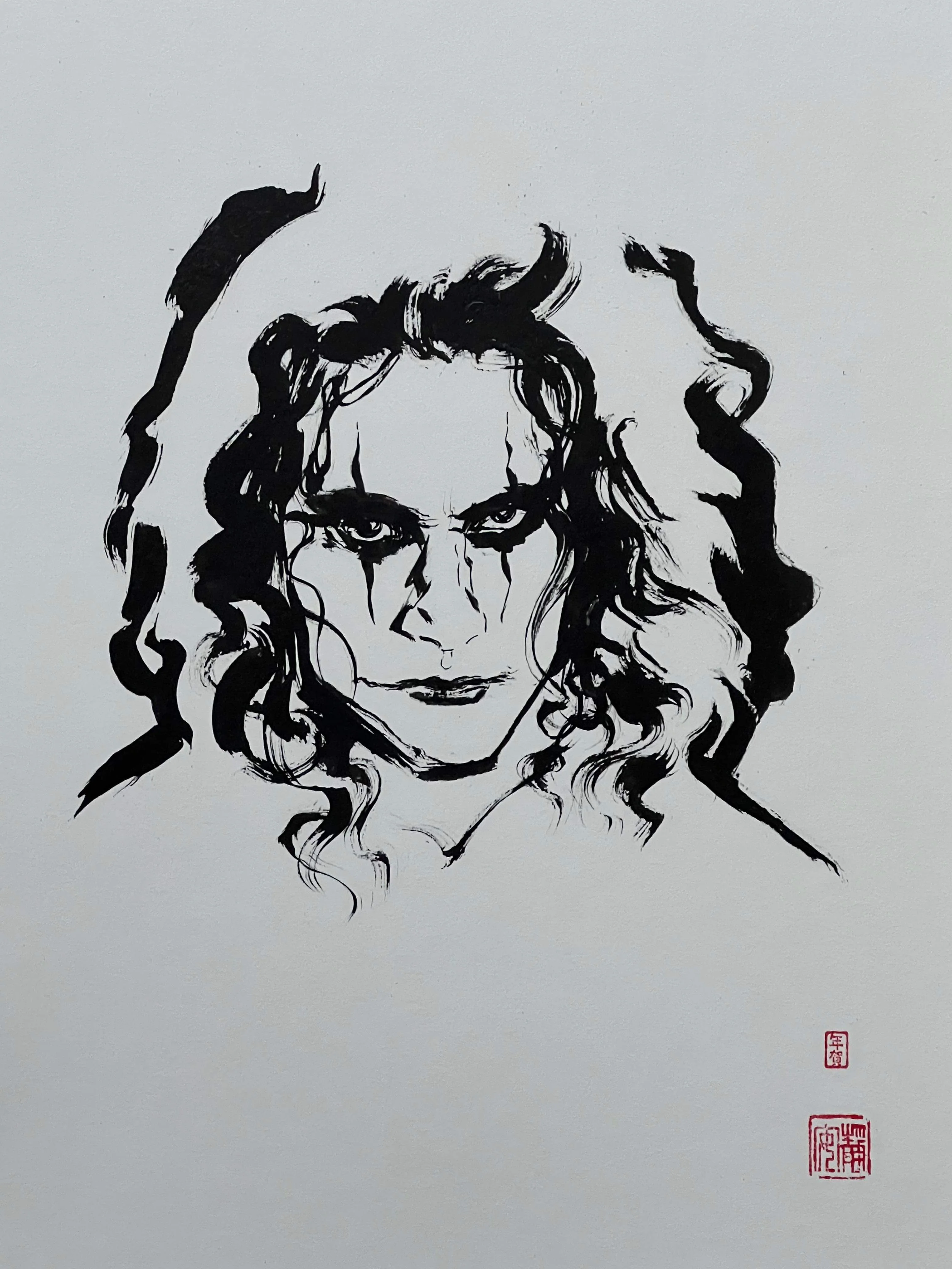 David Mack Original Art The Crow, in Memory of Brandon Lee Tribute 1