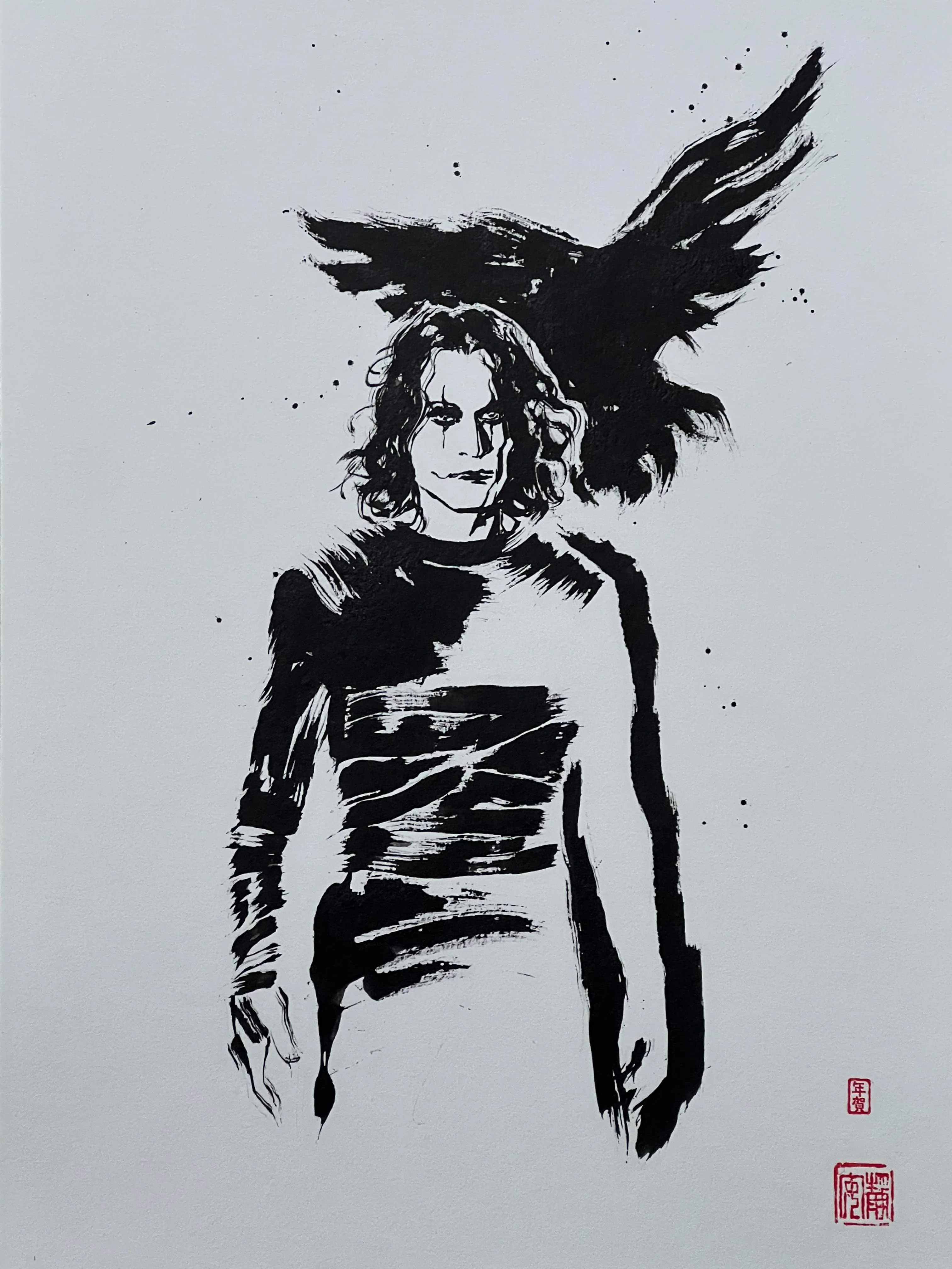 David Mack Original Art The Crow, in Memory of Brandon Lee Tribute 5