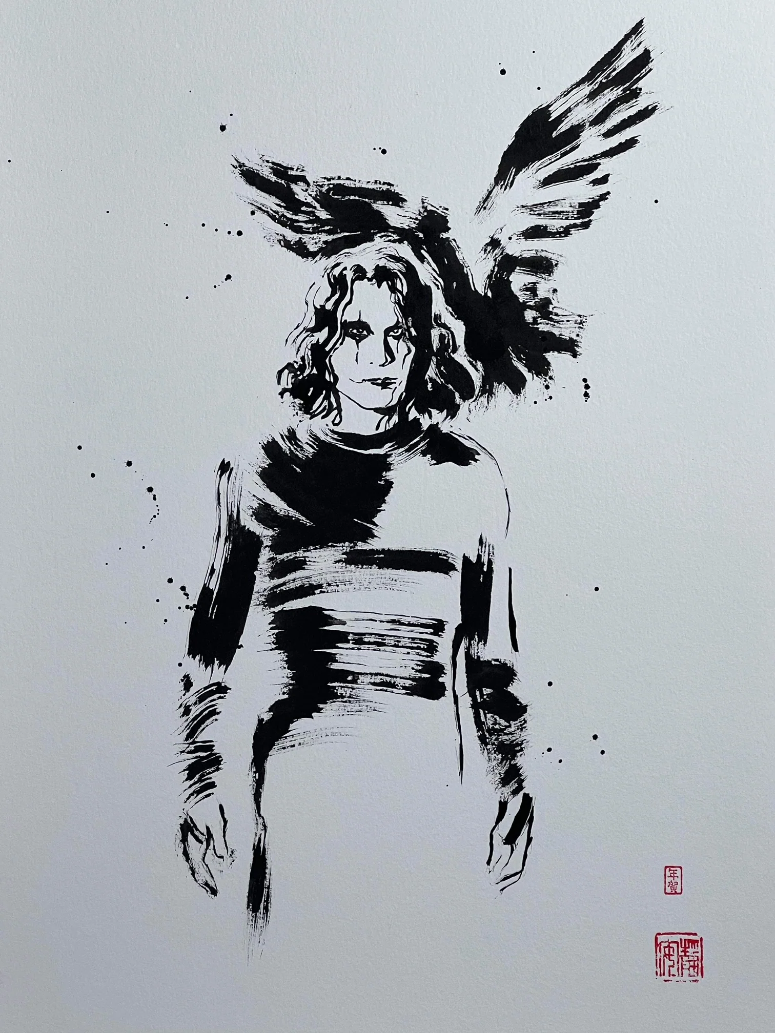 David Mack Original Art The Crow, in Memory of Brandon Lee Tribute 6