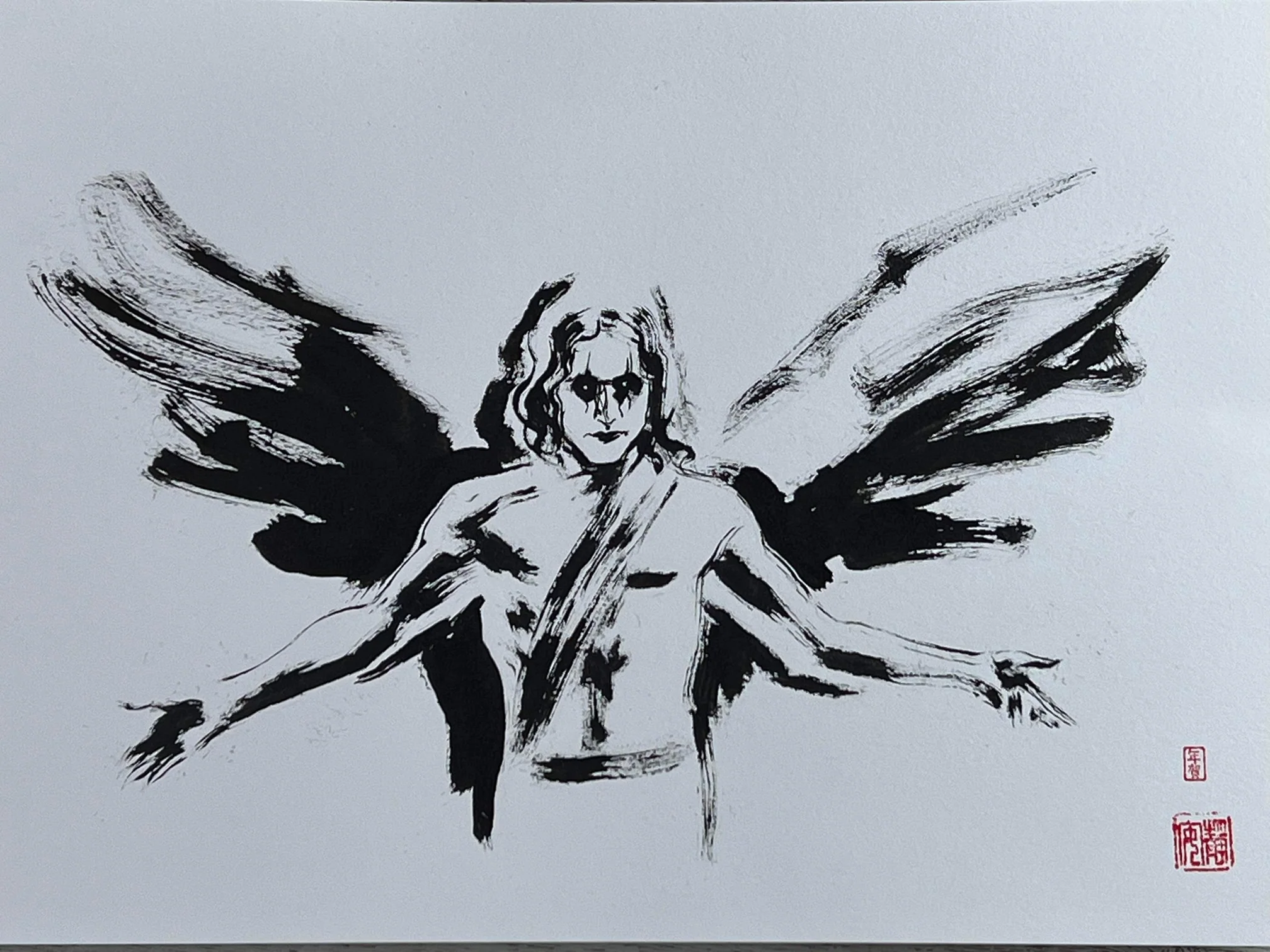 David Mack Original Art The Crow, in Memory of Brandon Lee Tribute 8