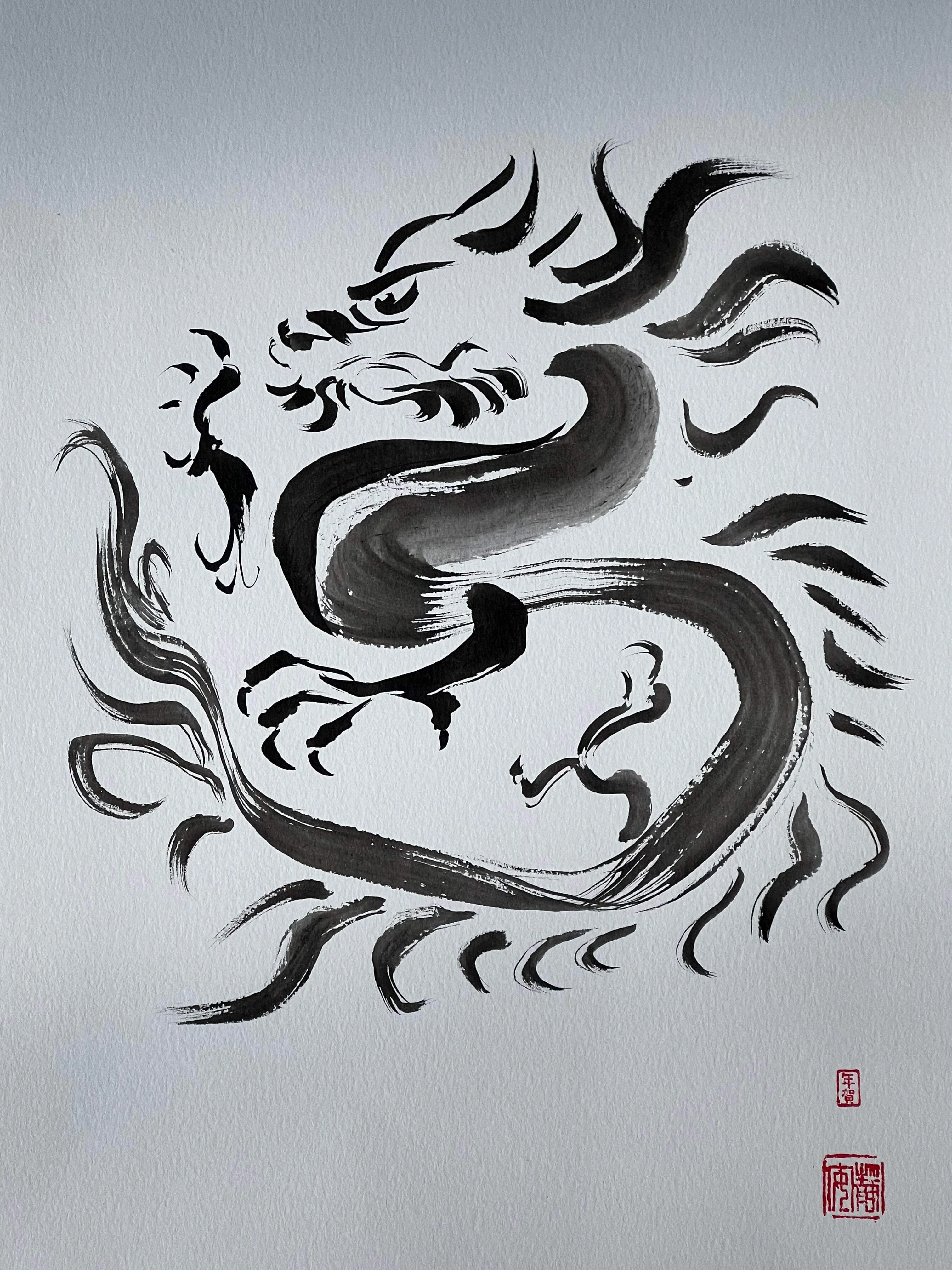 David Mack Original Art The Year of the Dragon Zodiac Brush & Ink Art