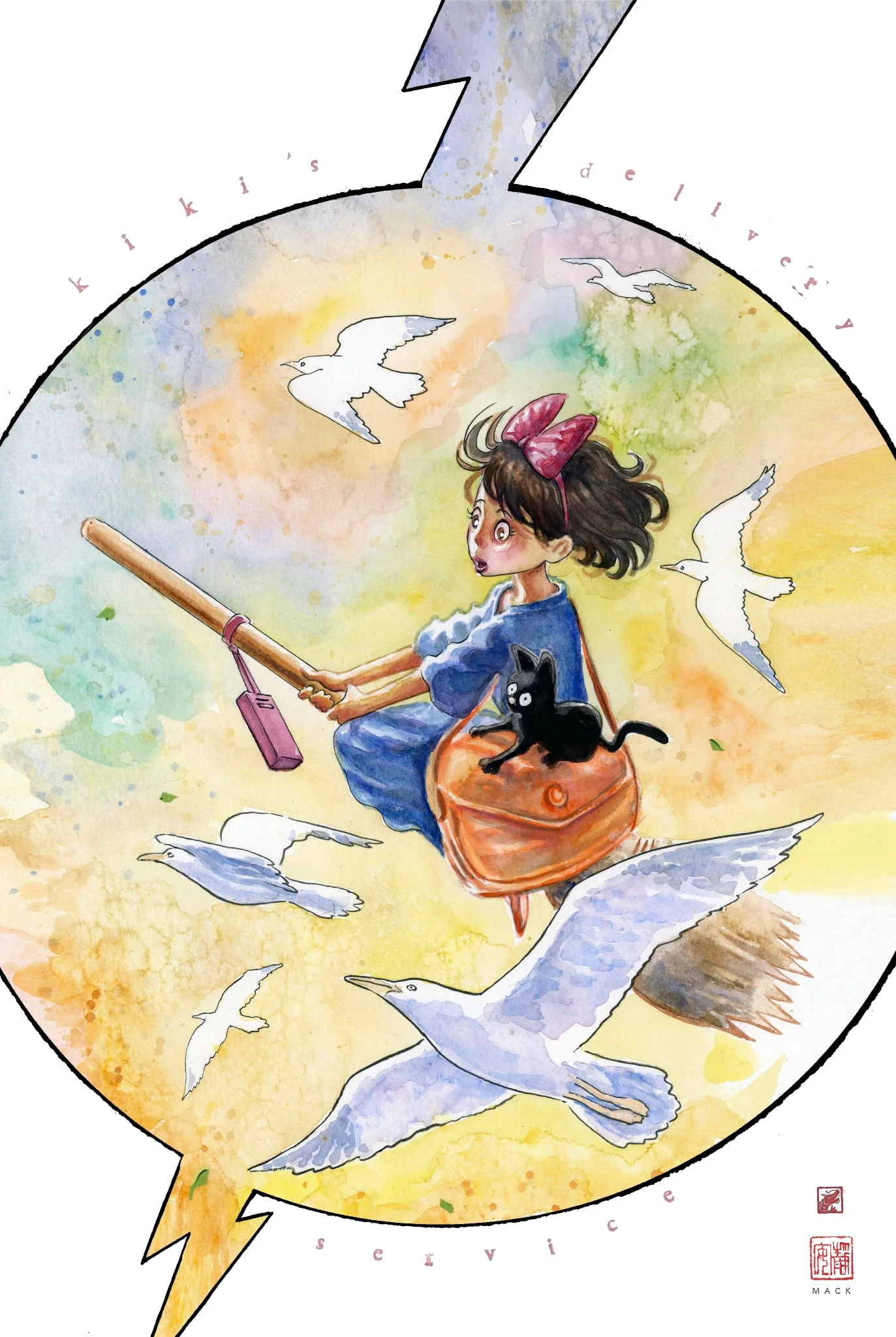 David Mack Studio Ghibli Collection: Kiki’s Delivery Service 12x18" Limited Edition Giclee
