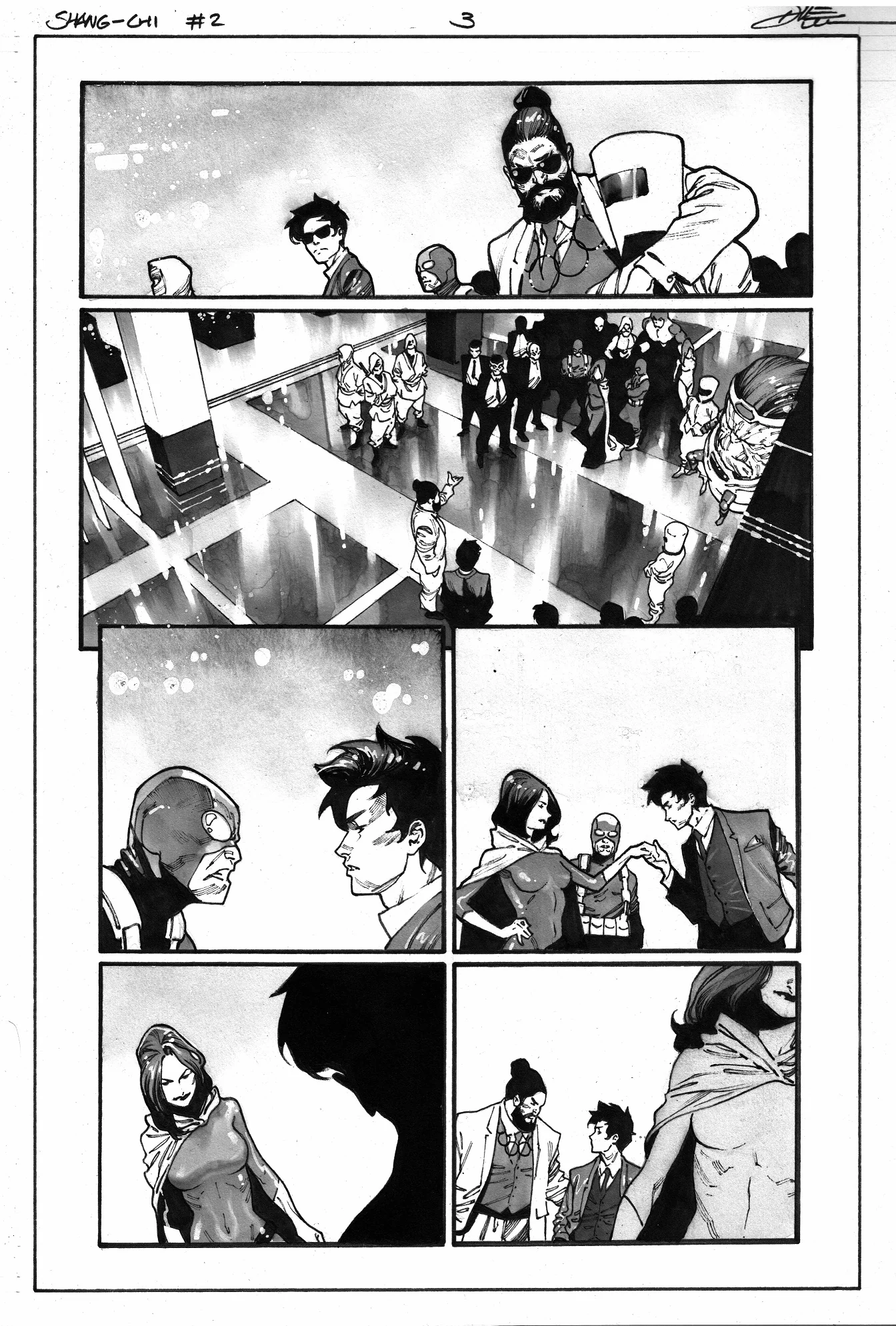 Dike Ruan Original Art Shang-Chi #2 Featuring Captain America Page 3