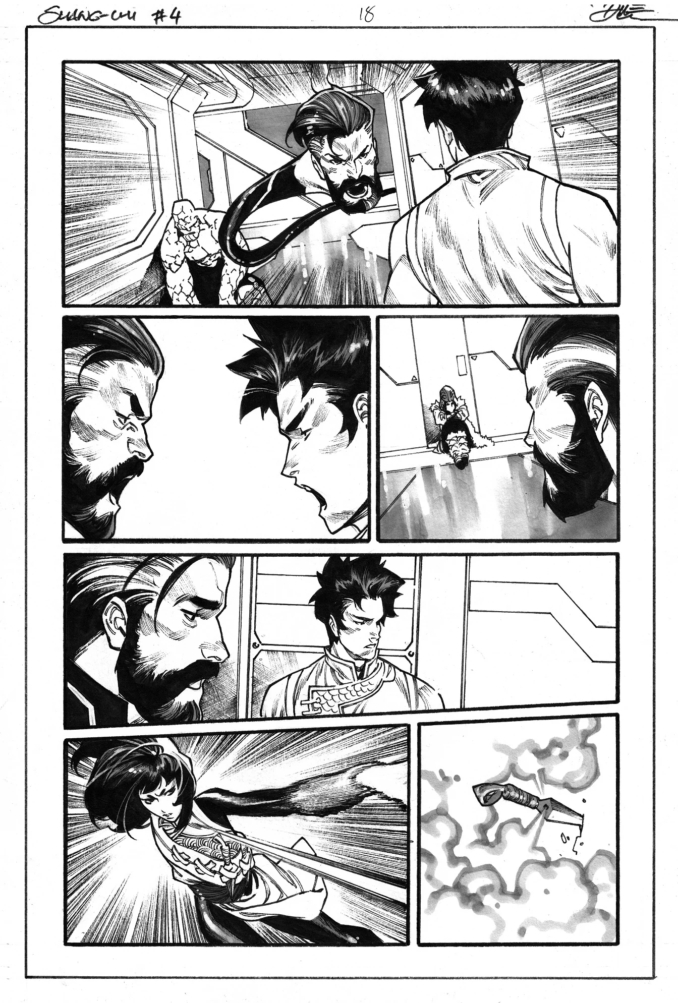 Dike Ruan Original Art Shang-Chi #4 Featuring Fantastic Four Page 18