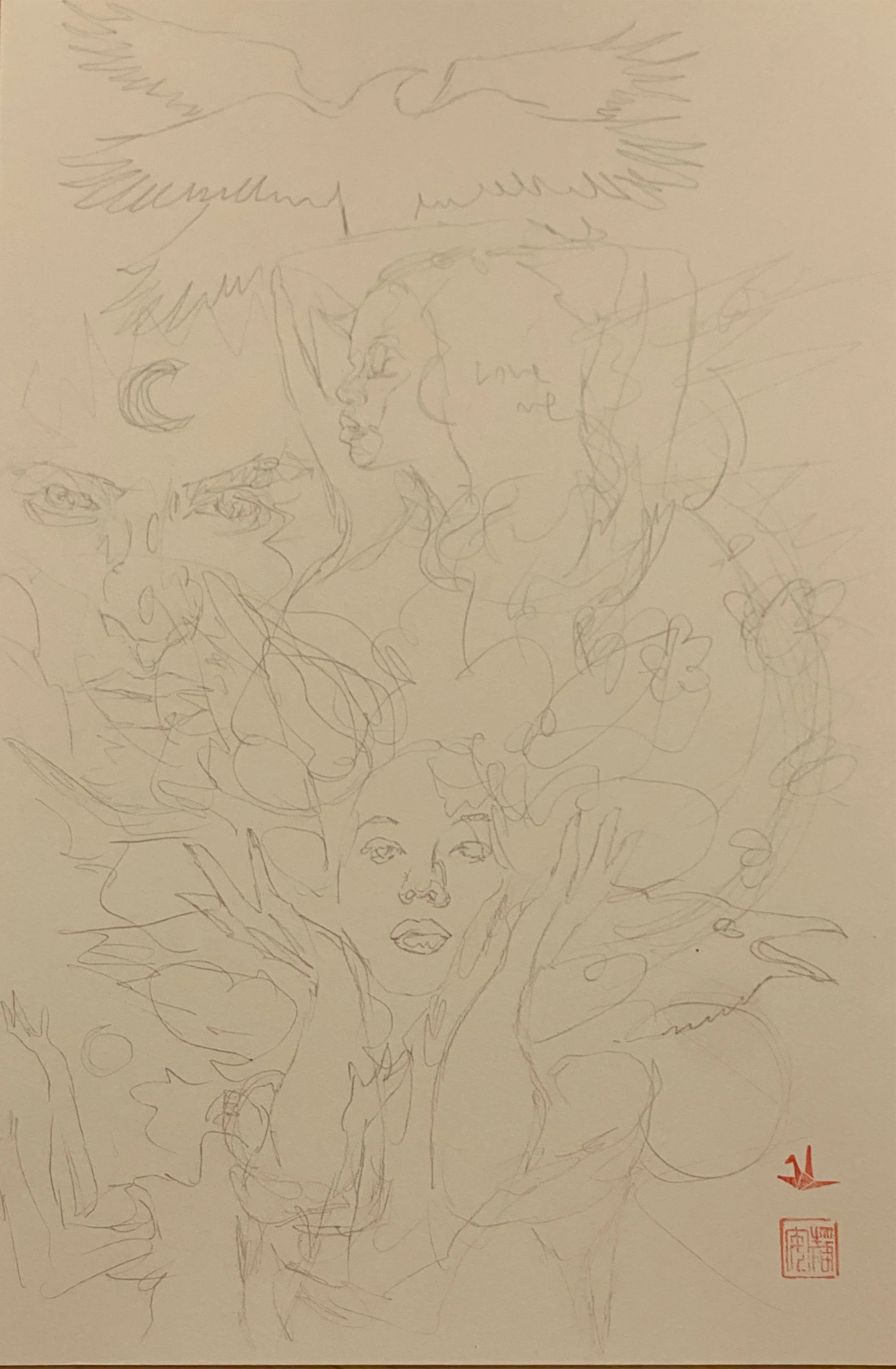 EISNER WINNING ART David Mack Original Art The Complete American Gods Cover Prelim