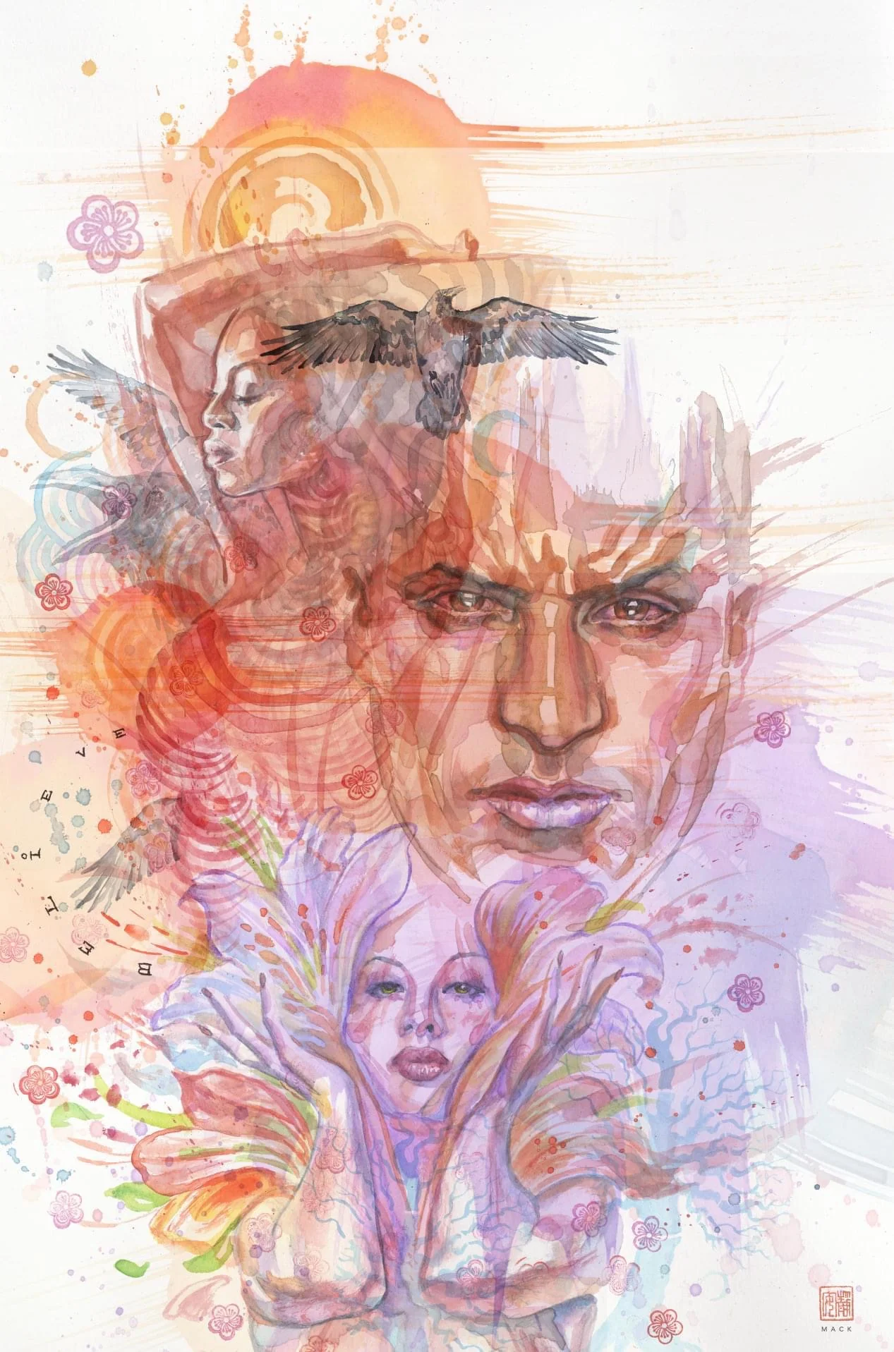 EISNER WINNING ART David Mack Original Art The Complete American Gods Cover Prelim - Image 2