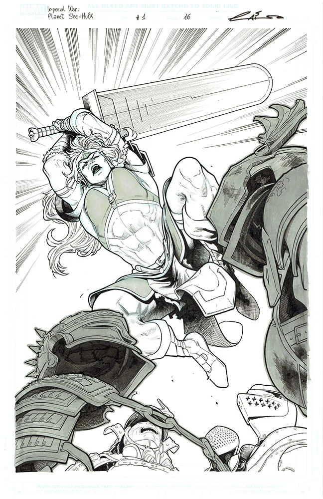 Emilio Laiso Original Art Imperial War: Planet She-Hulk #1 Page 16