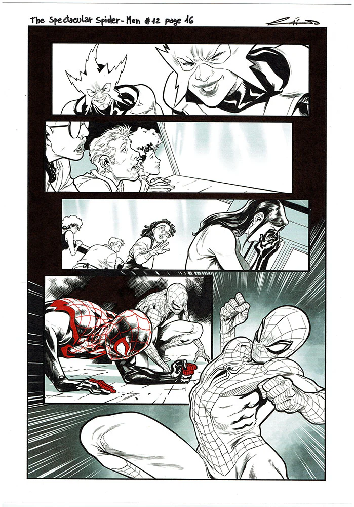 Emilio Laiso Original Art Spectacular Spider-Men #12 Page 16
