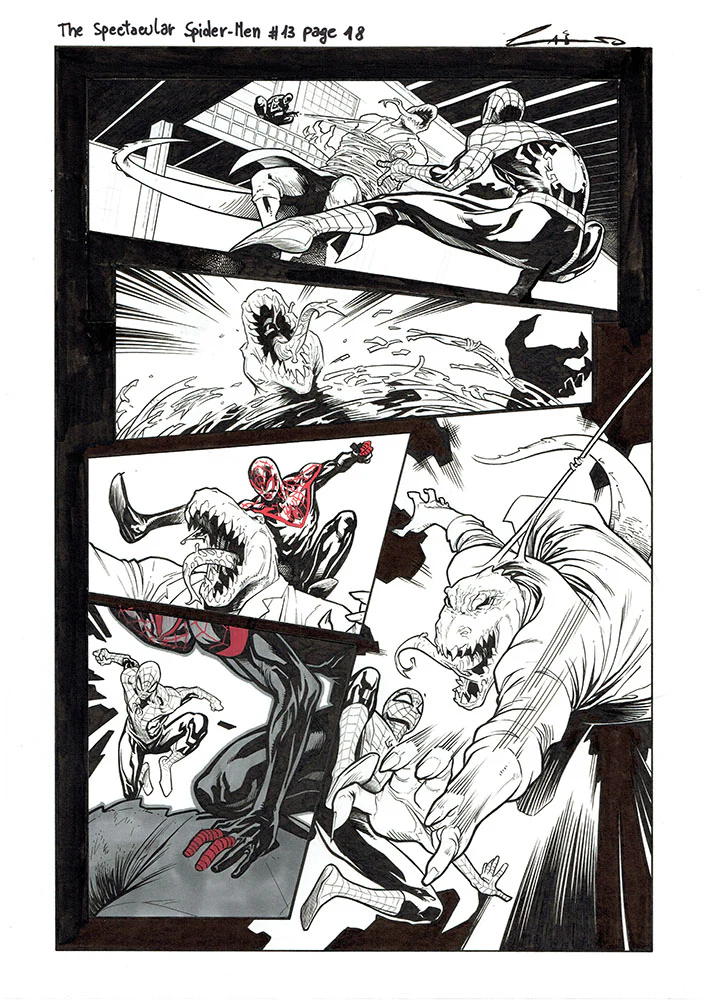 Emilio Laiso Original Art Spectacular Spider-Men #13 Page 18