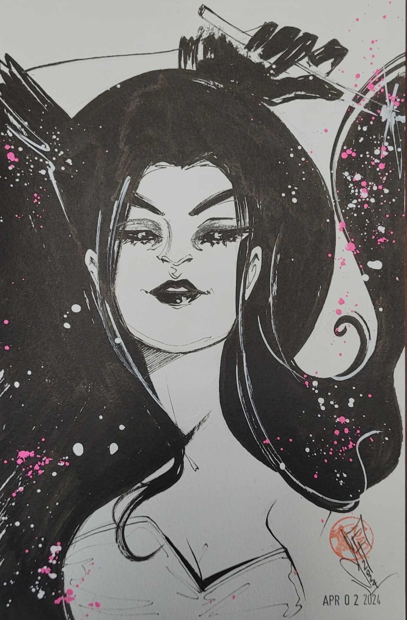 Francesca Fantini Original Art Zatanna 5.5x8.5" Illustration