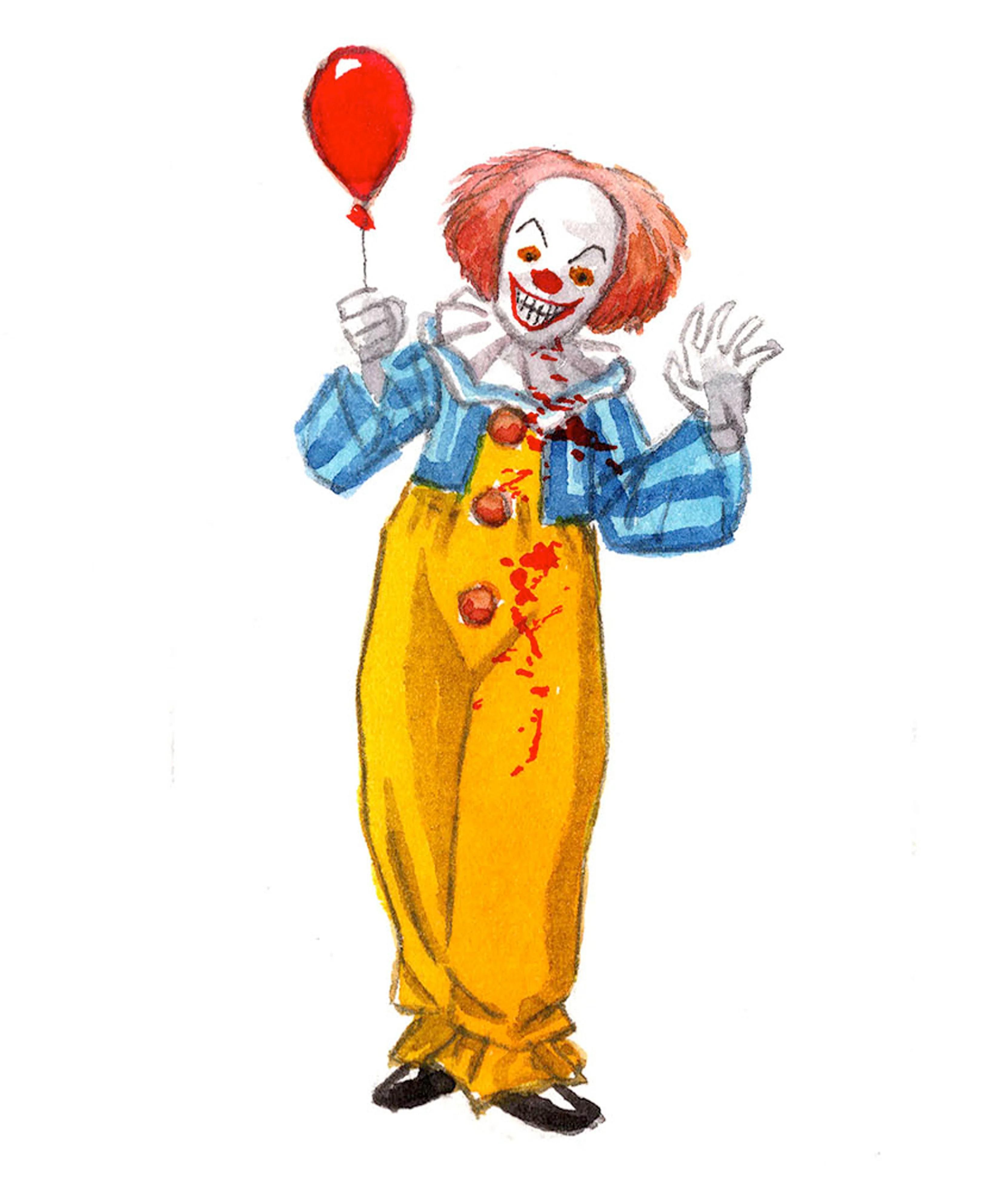 Guillaume Martinez Original Art Pennywise Unlucky 13 Minis Collection (includes standing desk frame)