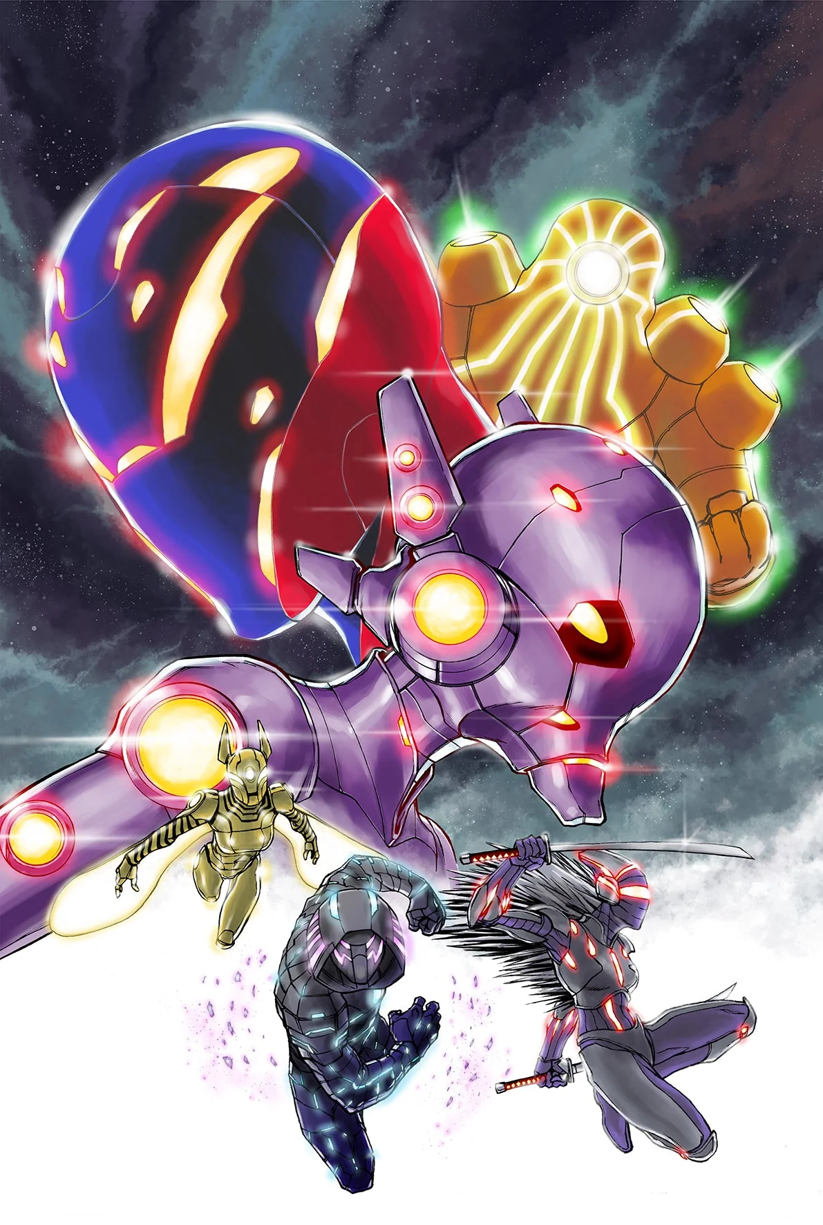 Guillaume Martinez Original Art We Live: Age of Palladions #1 Metal Cover - Image 2