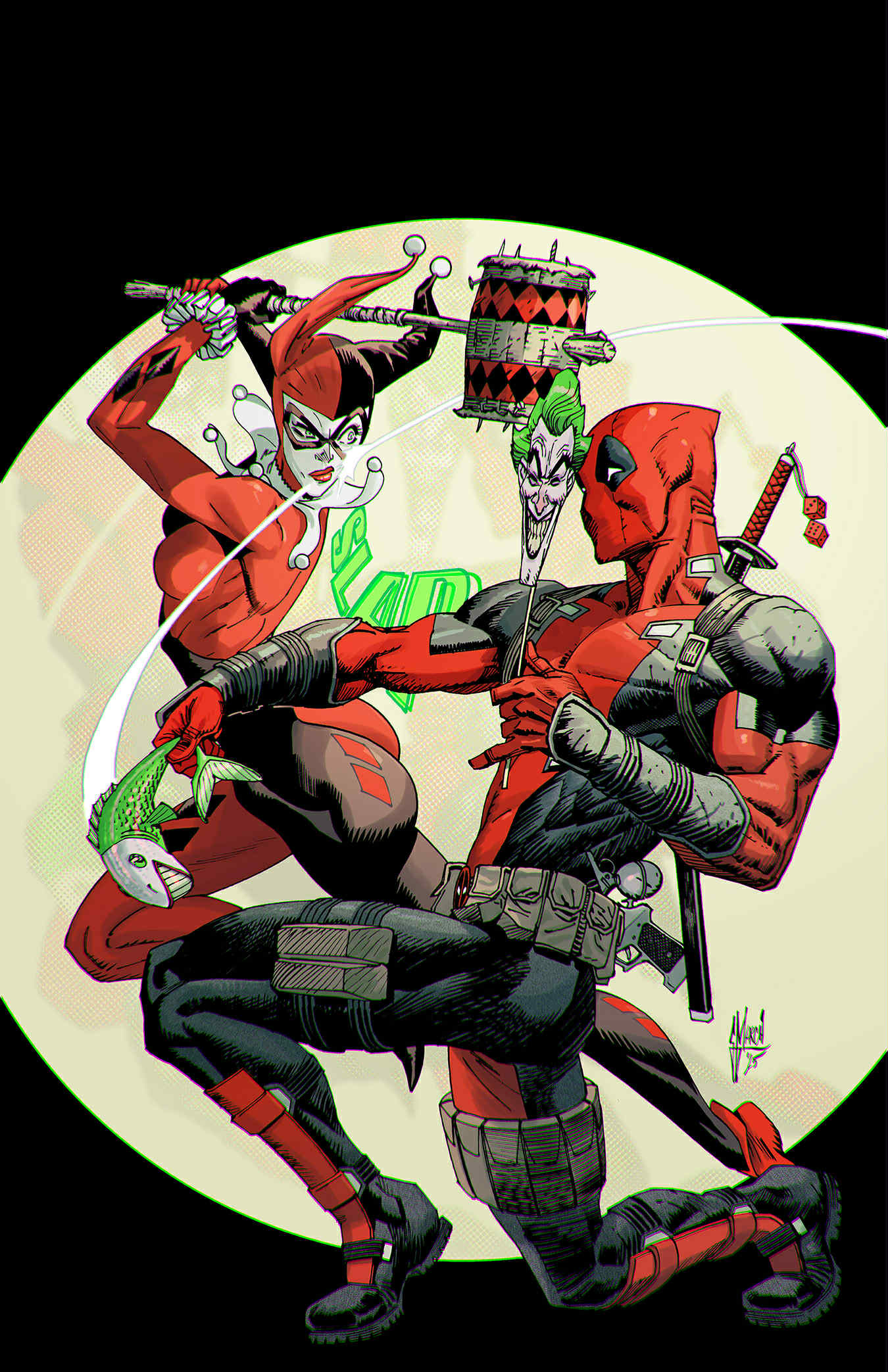 Guillem March Original Art DEADPOOL/BATMAN #1 Cover - Image 2