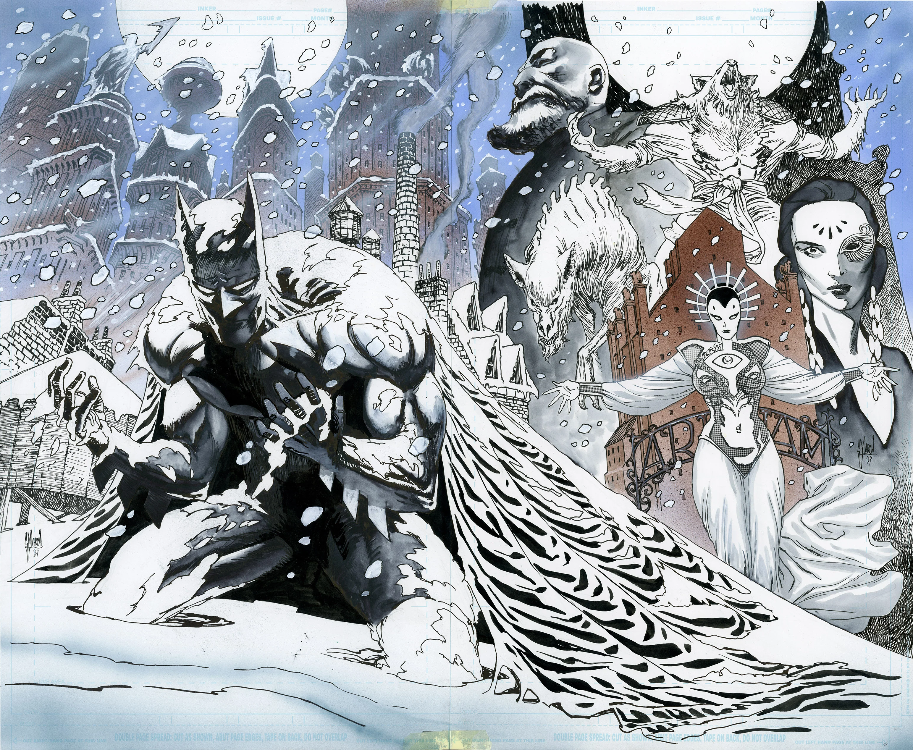 Guillem March Original Art Detective Comics #1089 Double Connecting Covers