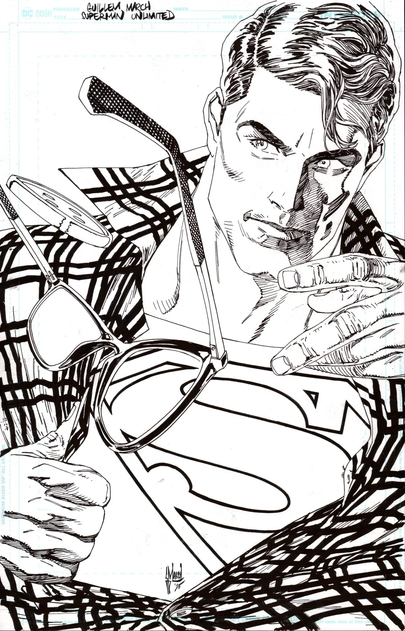 Guillem March Original Art Superman Unlimited #6 Cover