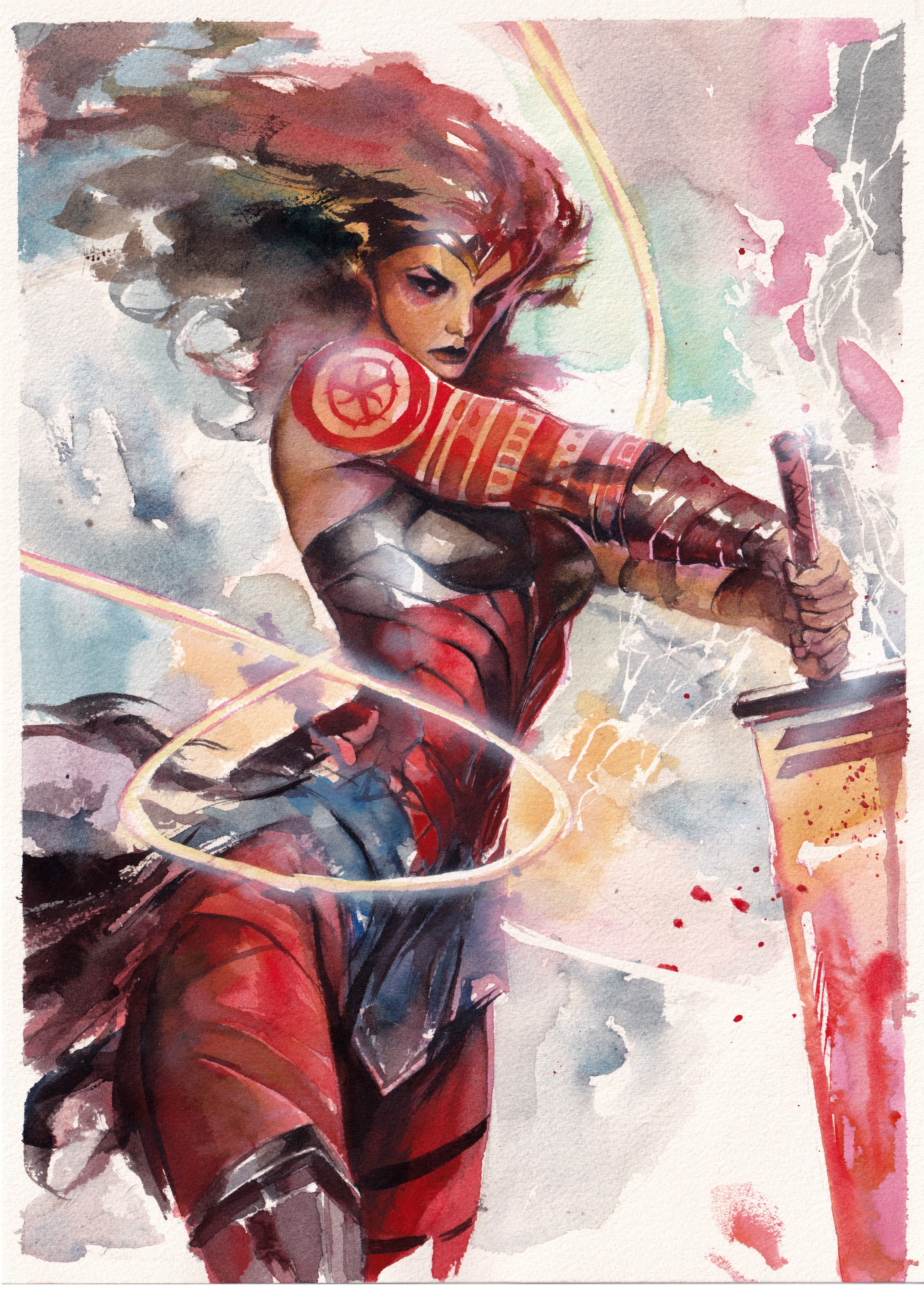 Ito Original Art Absolute Wonder Woman Illustration