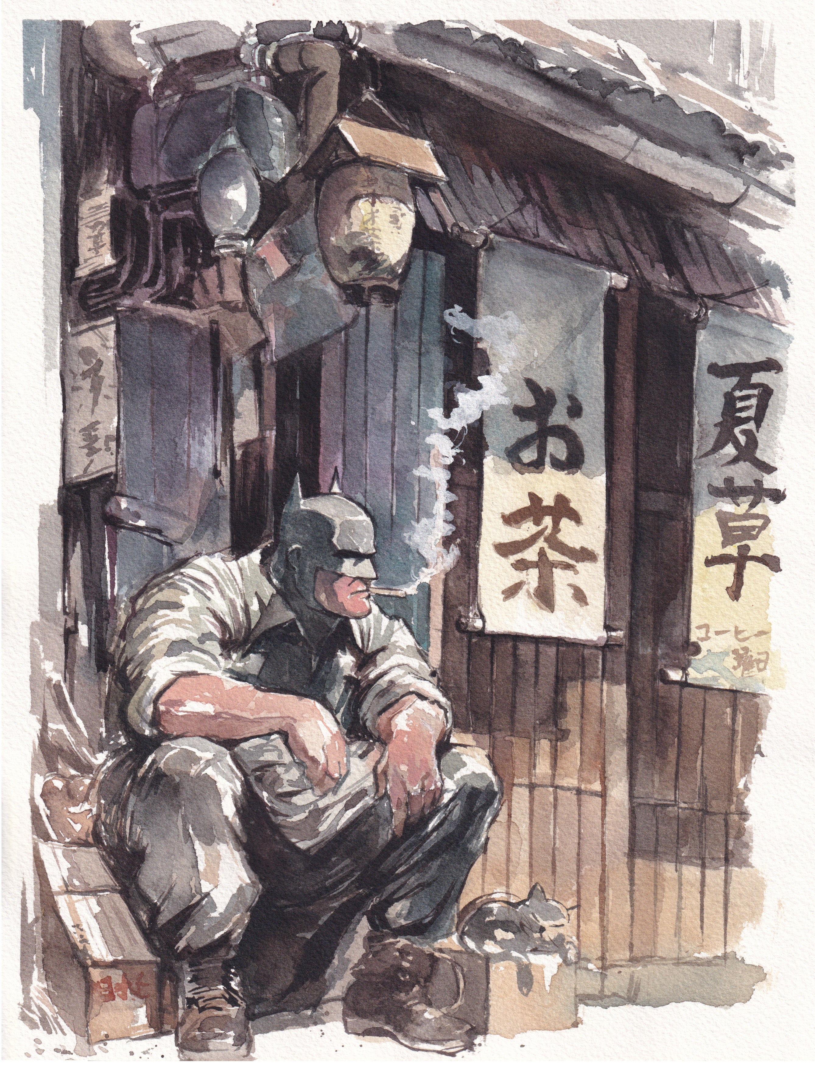 Ito Original Art Batman Japan Illustration