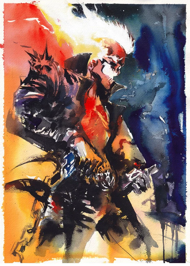 Ito Original Art Ghost Rider Illustration