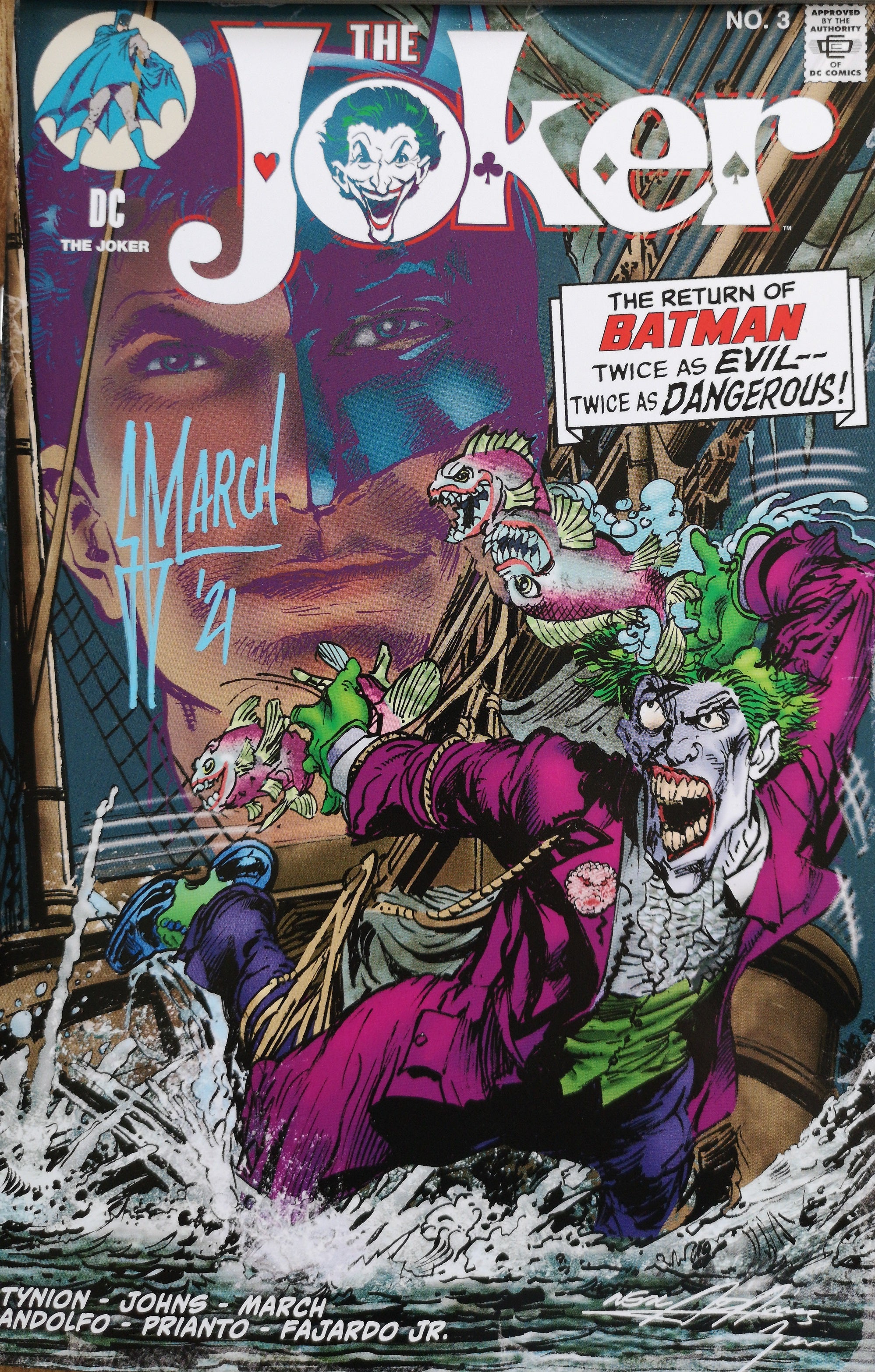 Joker #3 Neal Adams Cover Signed by Guillem March