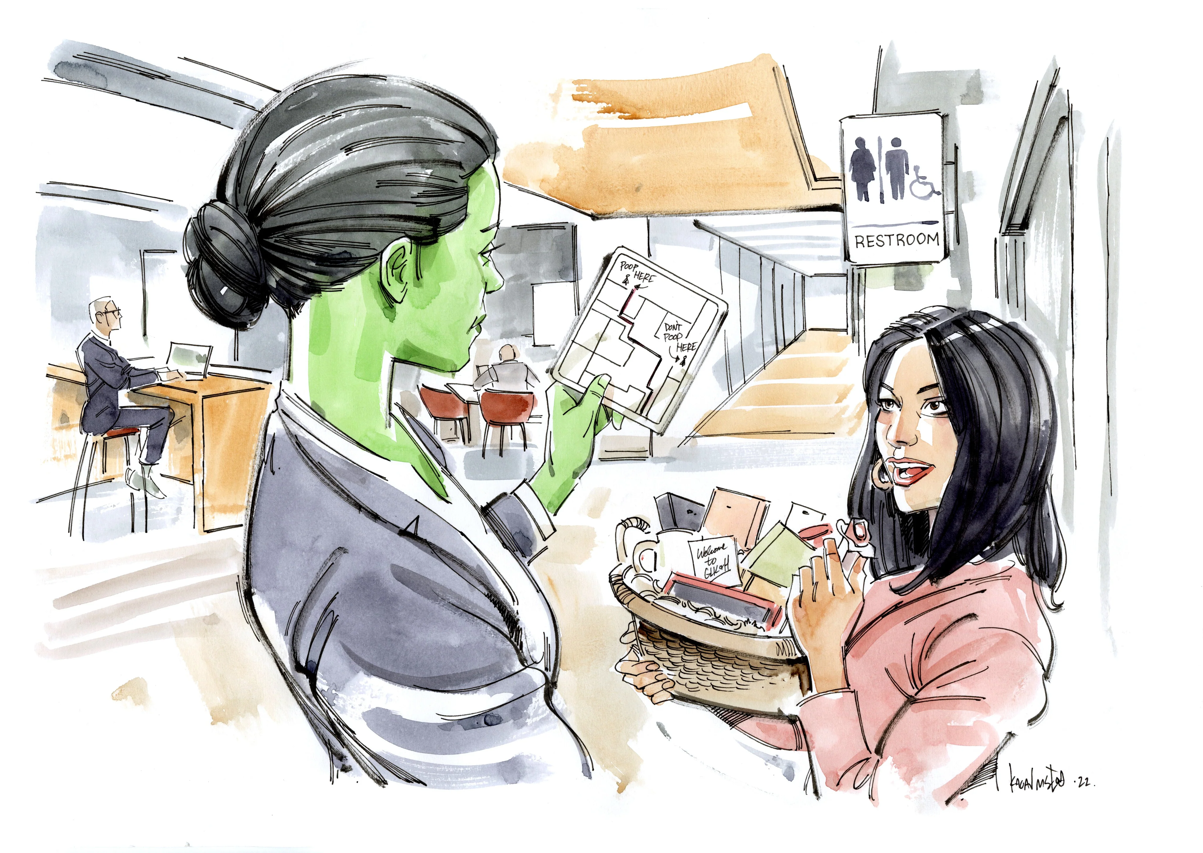 Kagan McLeod Original Art She-Hulk Post Credits Art Gift Basket