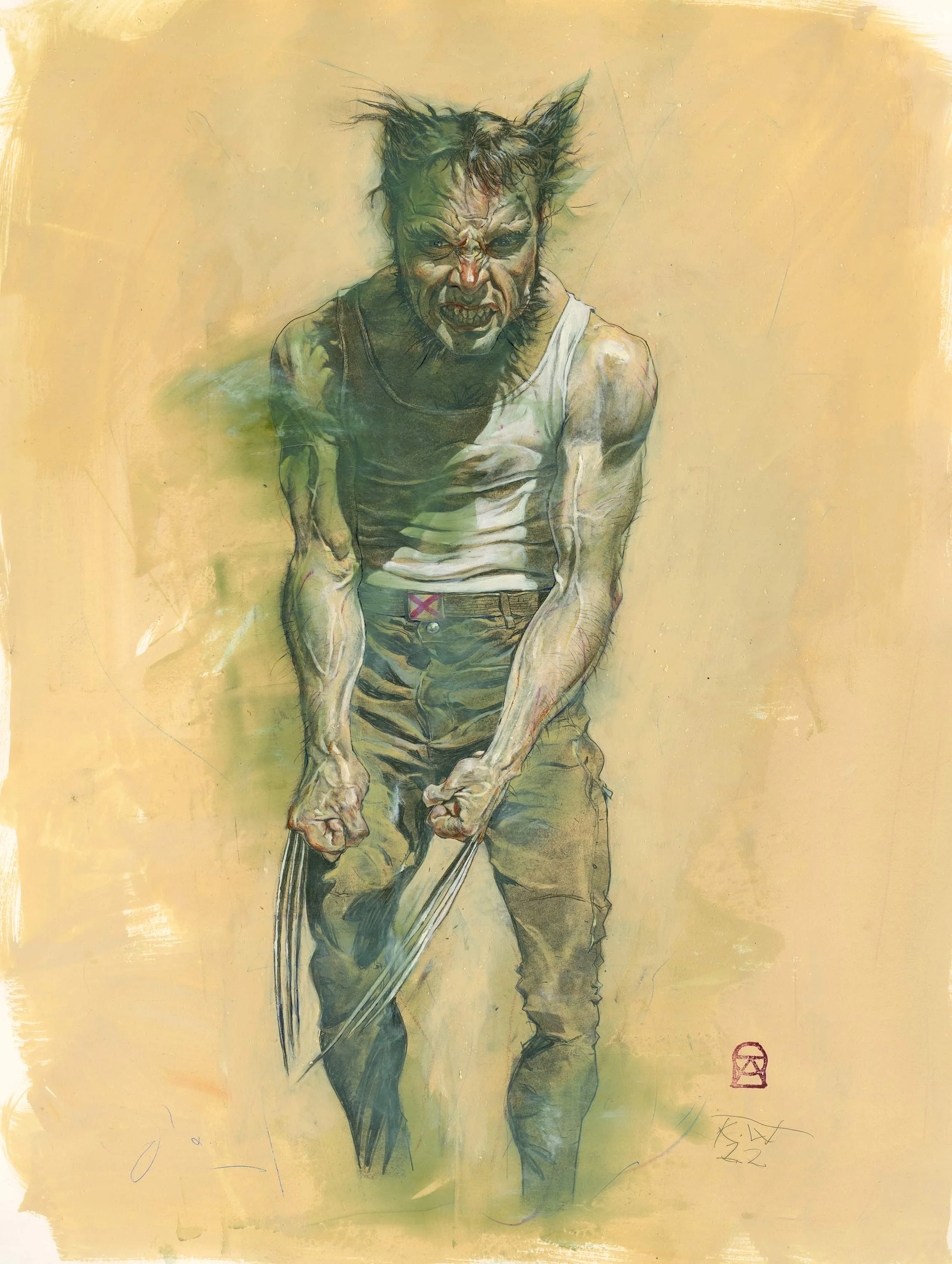 Kent Williams Original Art Wolverine Illustration