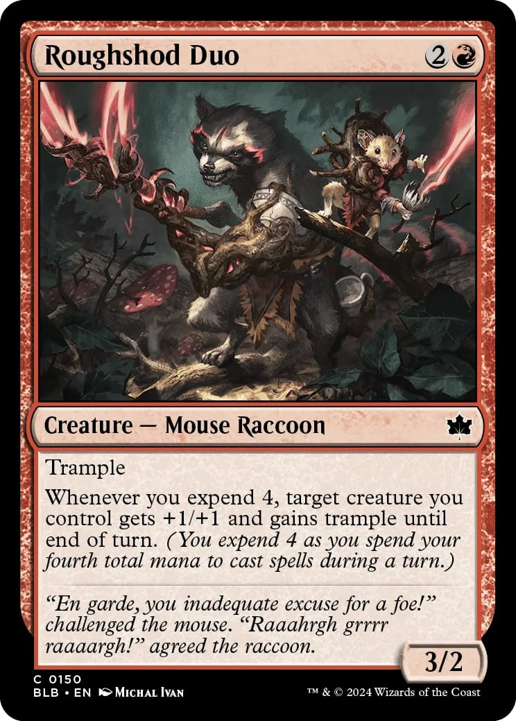 Michal Ivan Original Art Magic: The Gathering Roughshod Duo Mouse Raccoon Card Art - Image 3