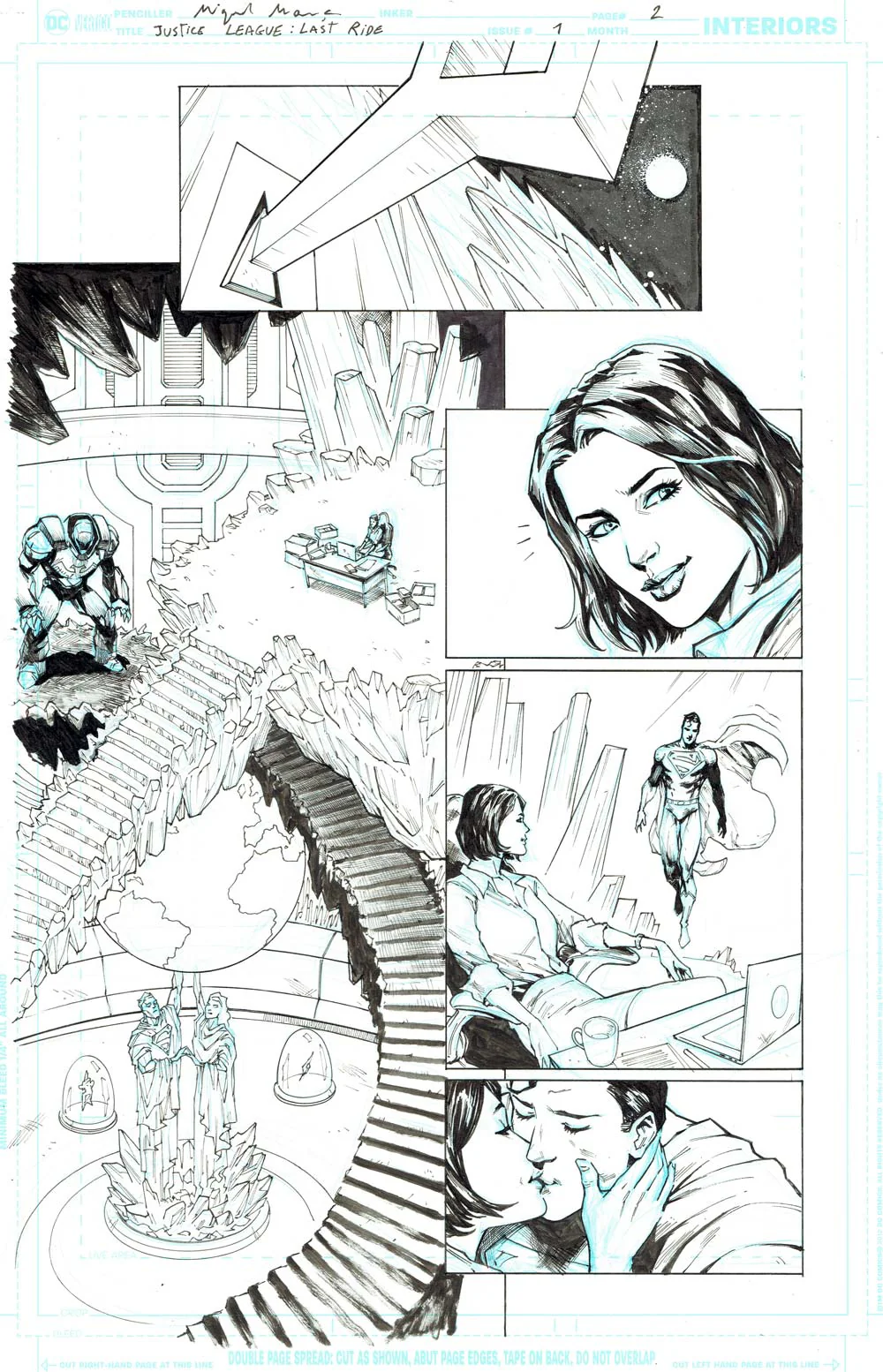 Miguel Mendonca Original Art Justice League: Last Ride #1 Page 2