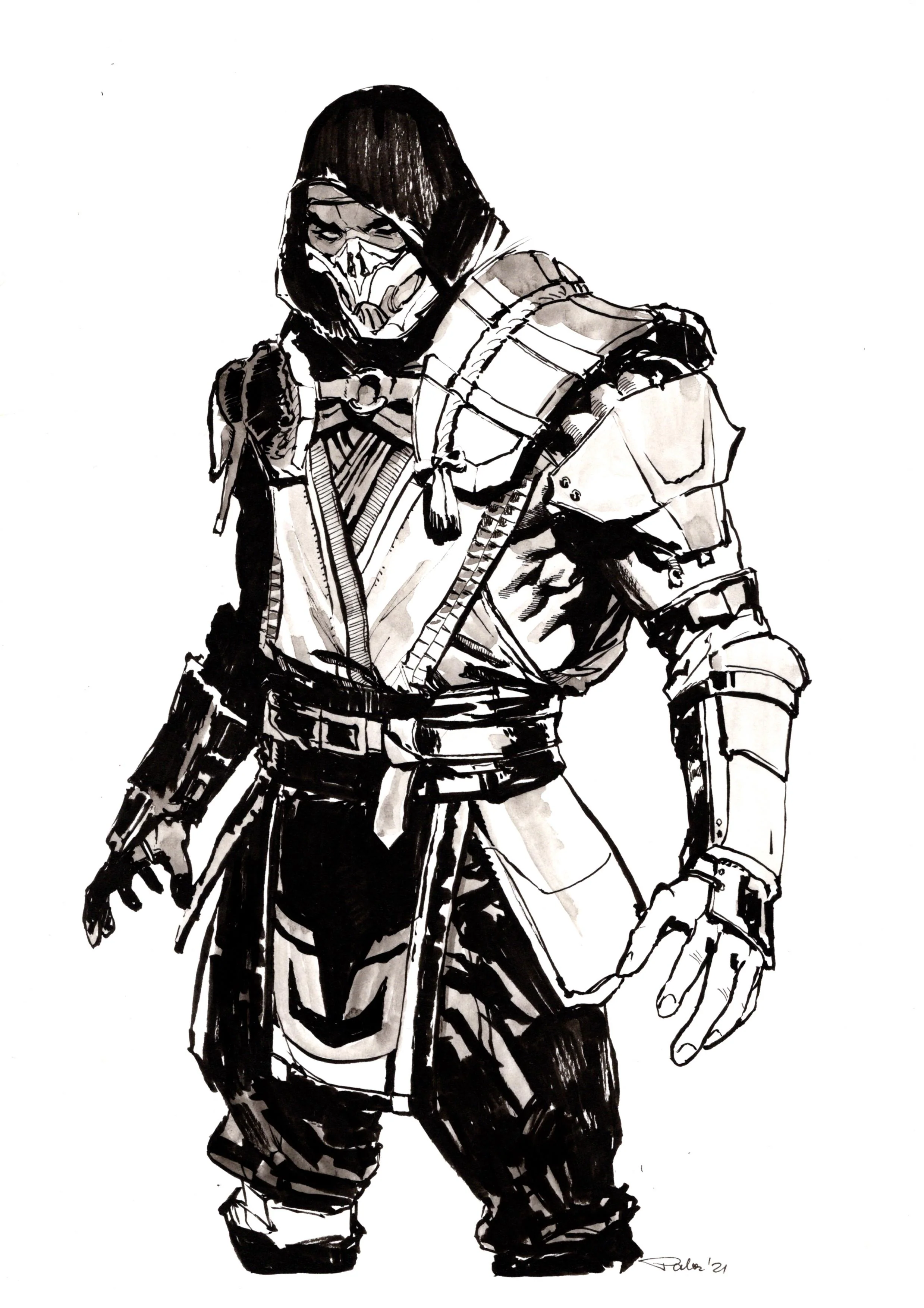 Monika Palosz Original Art Scorpion Mortal Kombat Illustration
