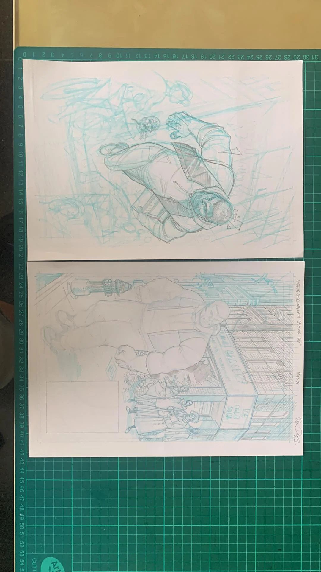 Paco Diaz Original Art Amazing Spider-Man #1 'Boxing Day' Short Story Full 7 Pages Set, Script & Extras - Image 10