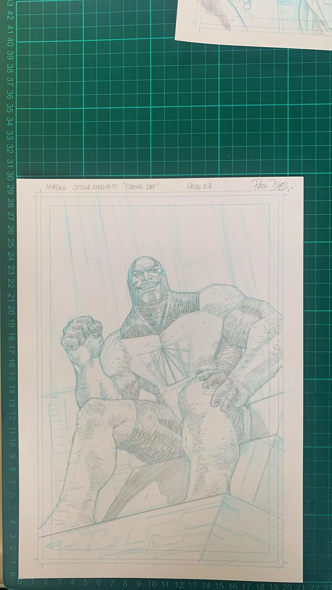 Paco Diaz Original Art Amazing Spider-Man #1 'Boxing Day' Short Story Full 7 Pages Set, Script & Extras - Image 8