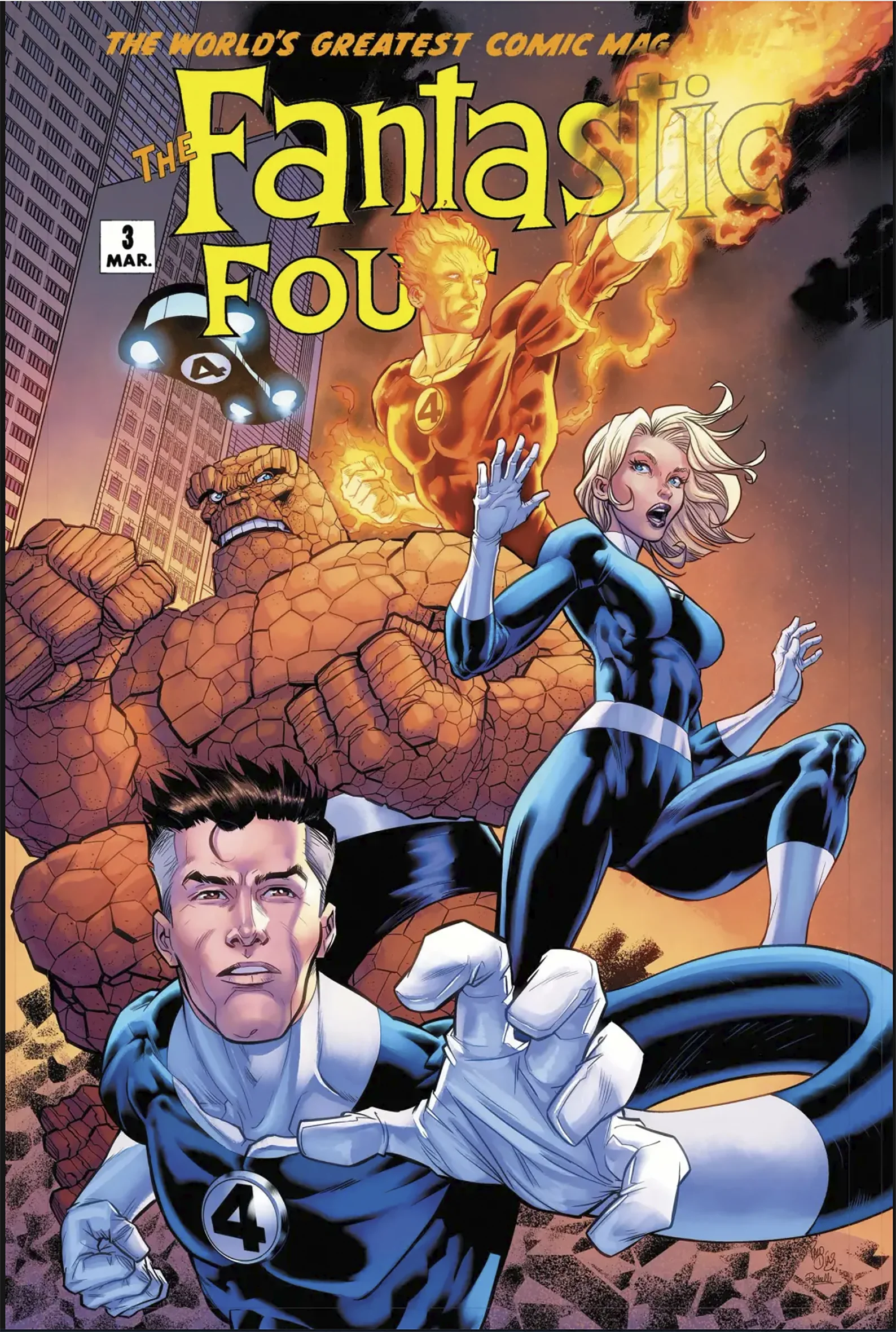 Paco Diaz Original Art Fantastic Four #3 Veve Cover (First Appearance of Fantasti Car) - Image 2