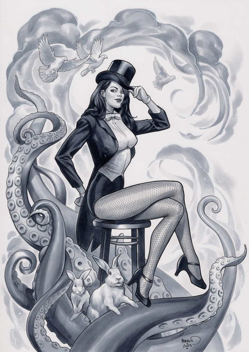 Paul Renaud Original Art Zatanna DC Females Collection Illustration