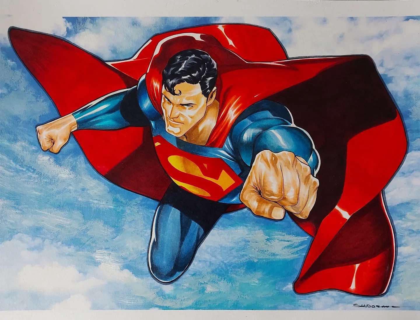 Rafa Sandoval Original Art Superman Illustration