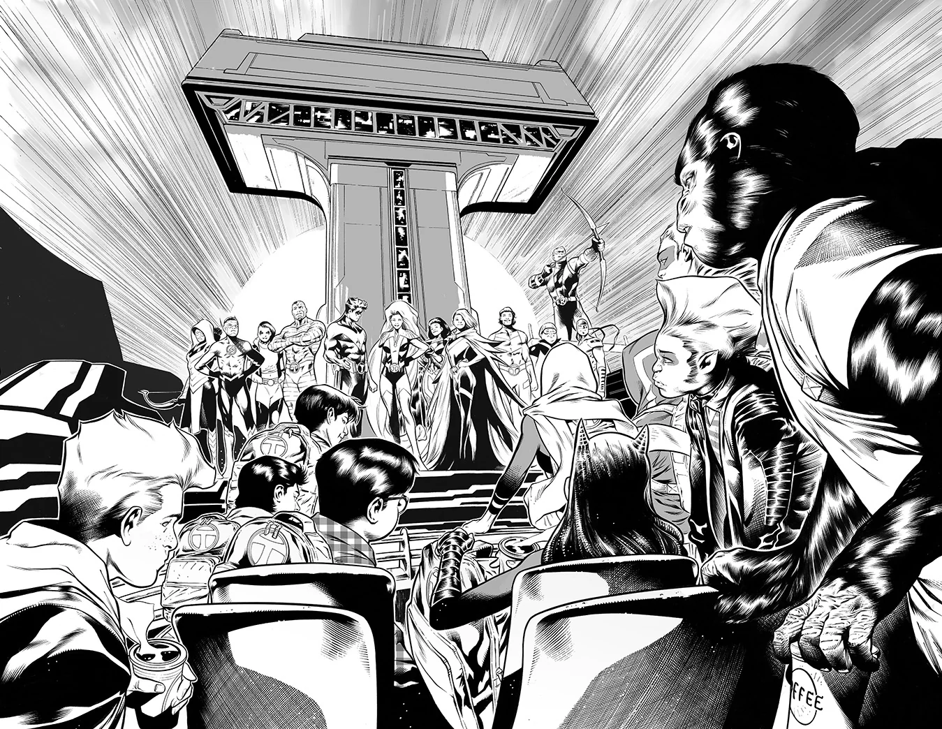 Rafa Sandoval Original Art Teen Titans Academy #1 Page 2-3 Double Page Spread