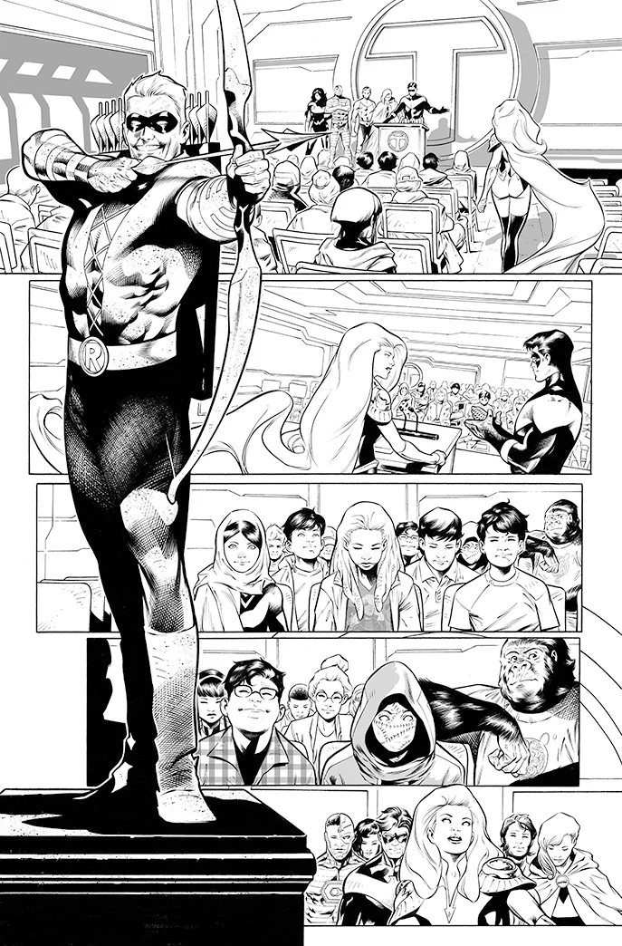 Rafa Sandoval Original Art Teen Titans Academy #1 Page 4